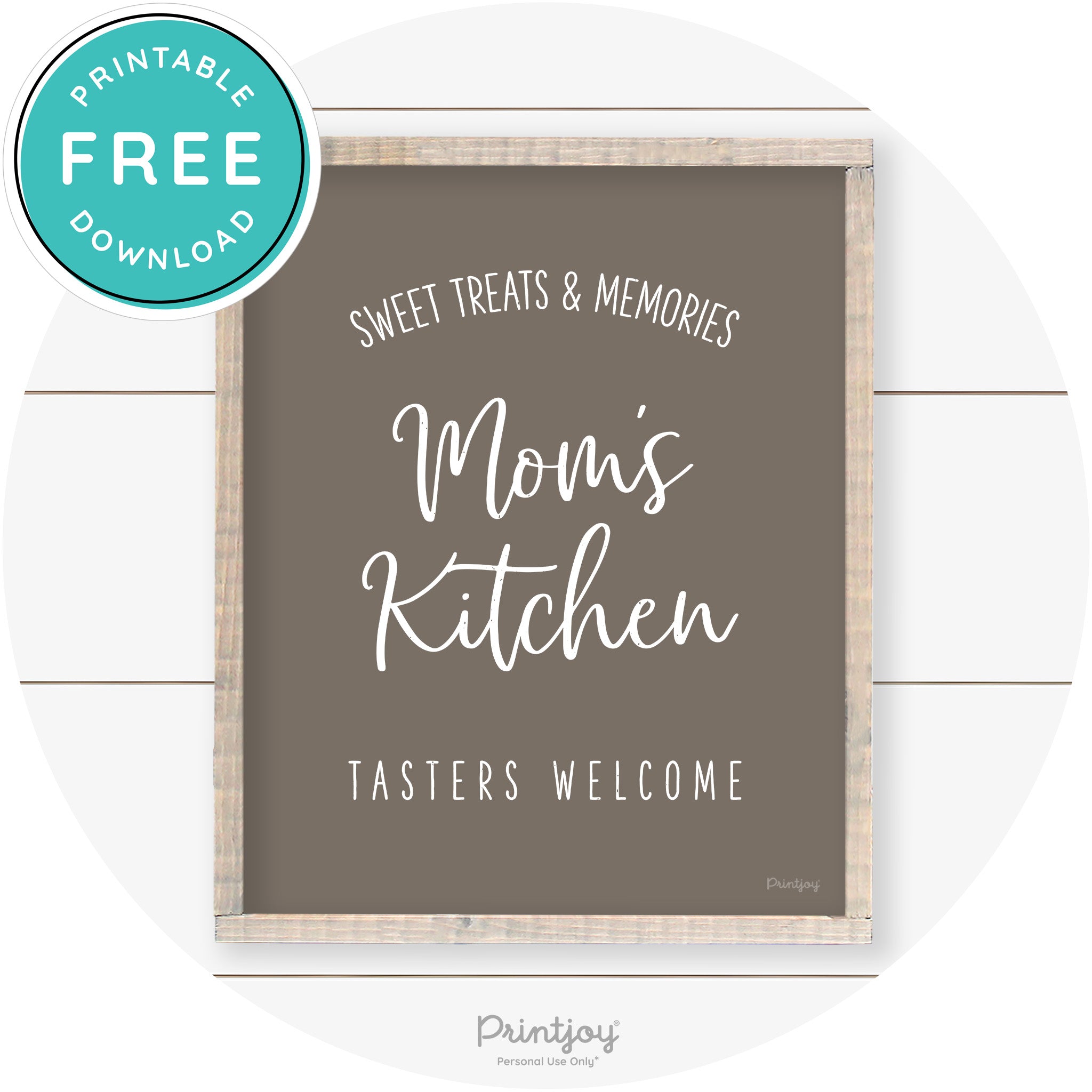 Mom's Kitchen Tasters Welcome Farmhouse Wall Art Free Printable