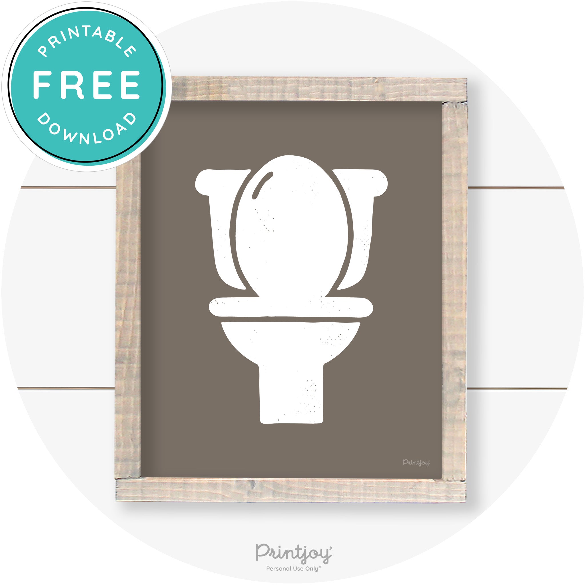 Toilet Seat Bathroom Sign Farmhouse Wall Art Decor Free Printable