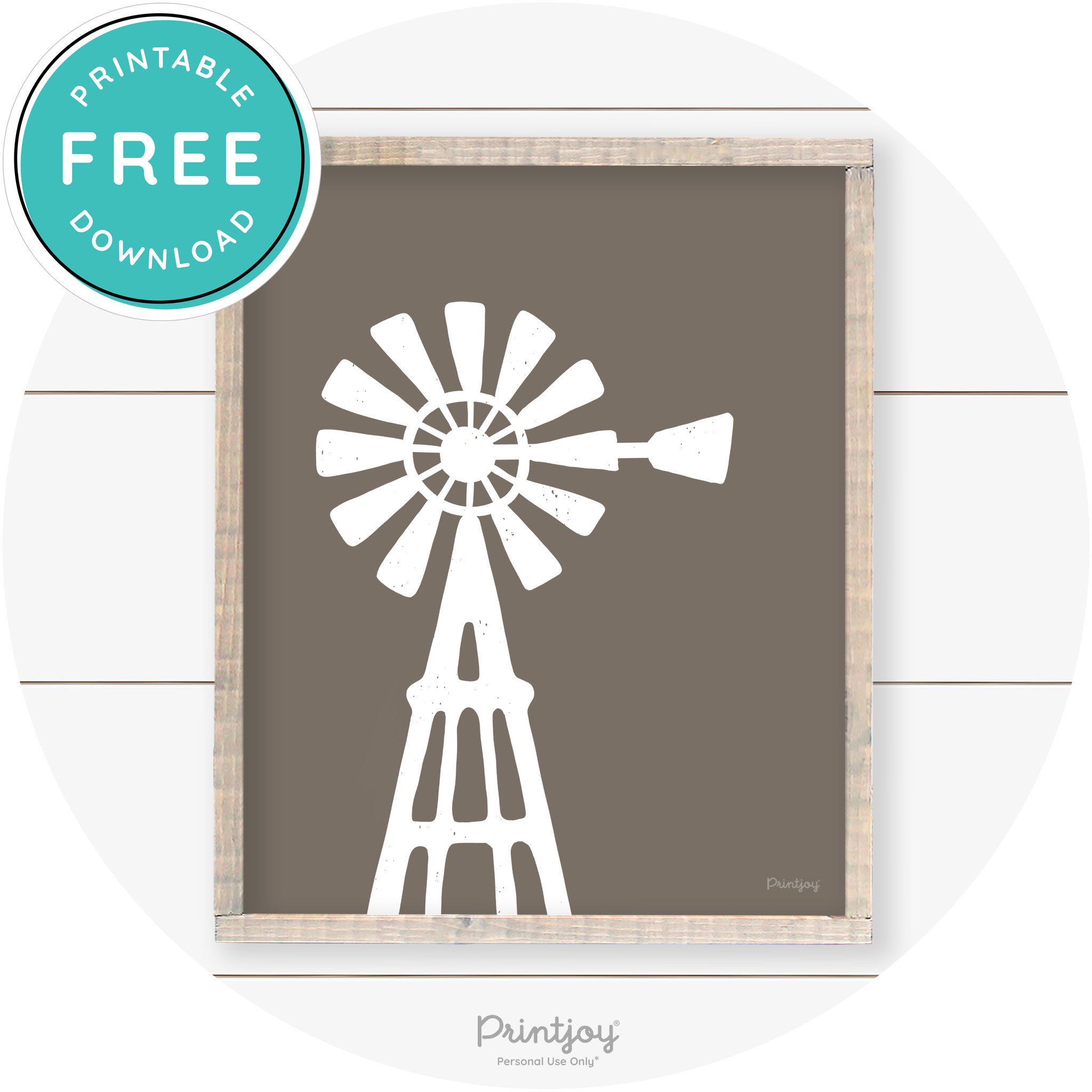 Windmill Rustic Farmhouse Living Room Wall Art Decor Free Printable