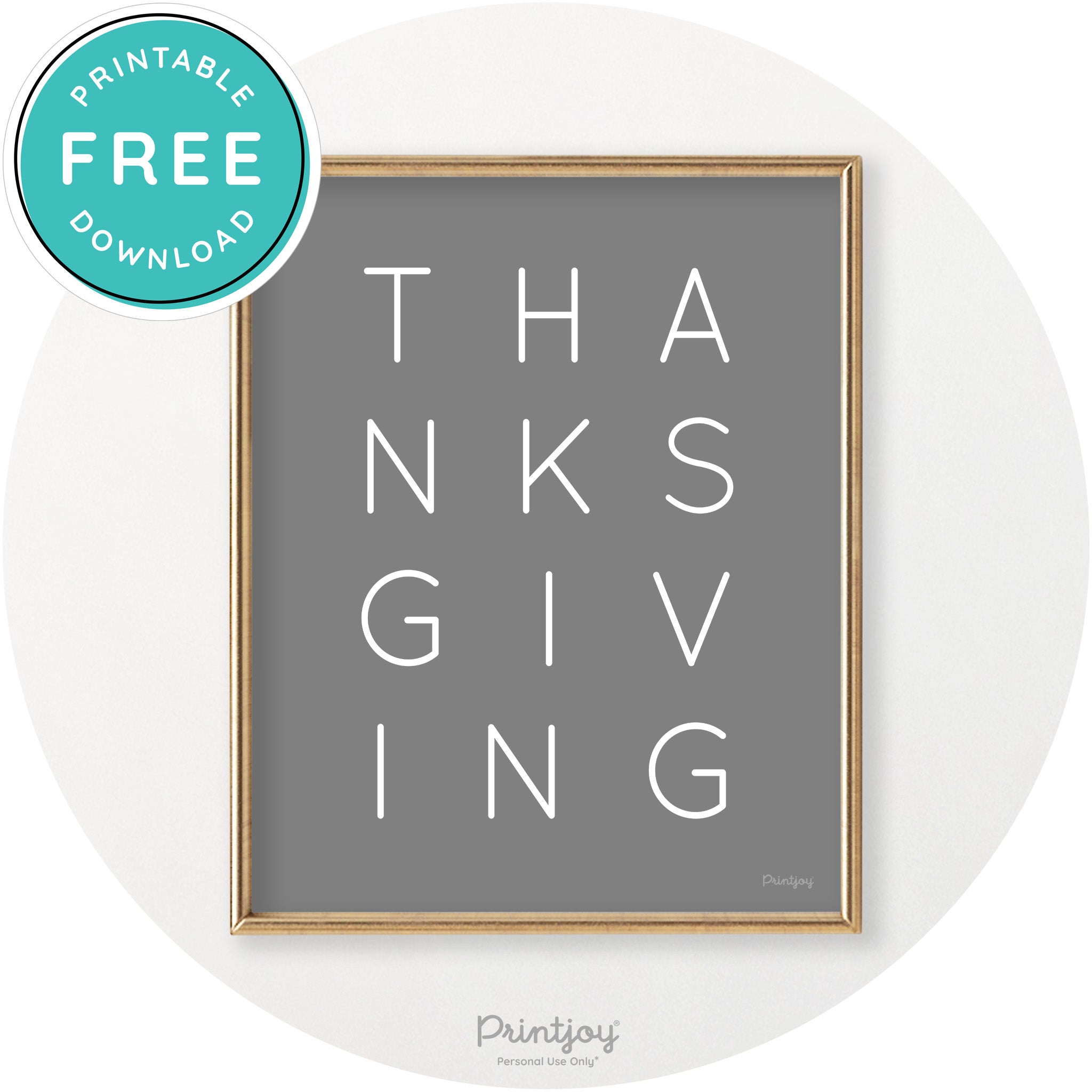 Thanksgiving Cute Typography Modern Chic Wall Art Printable