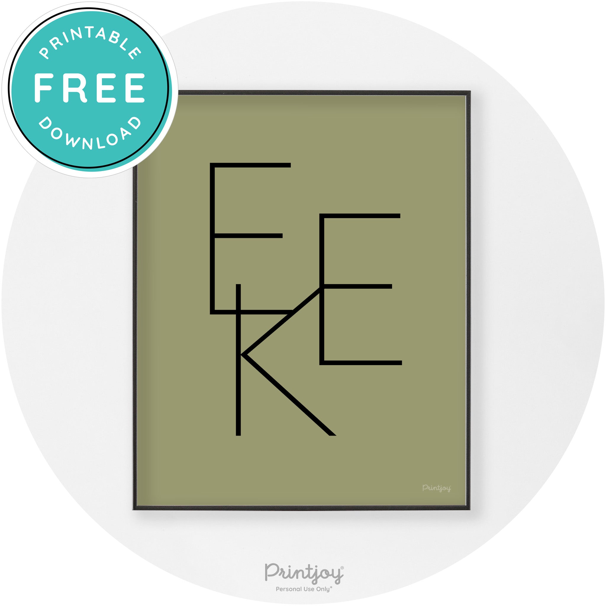 Eek Halloween Modern Chic Lettering Wall Art Decor Free Printable
