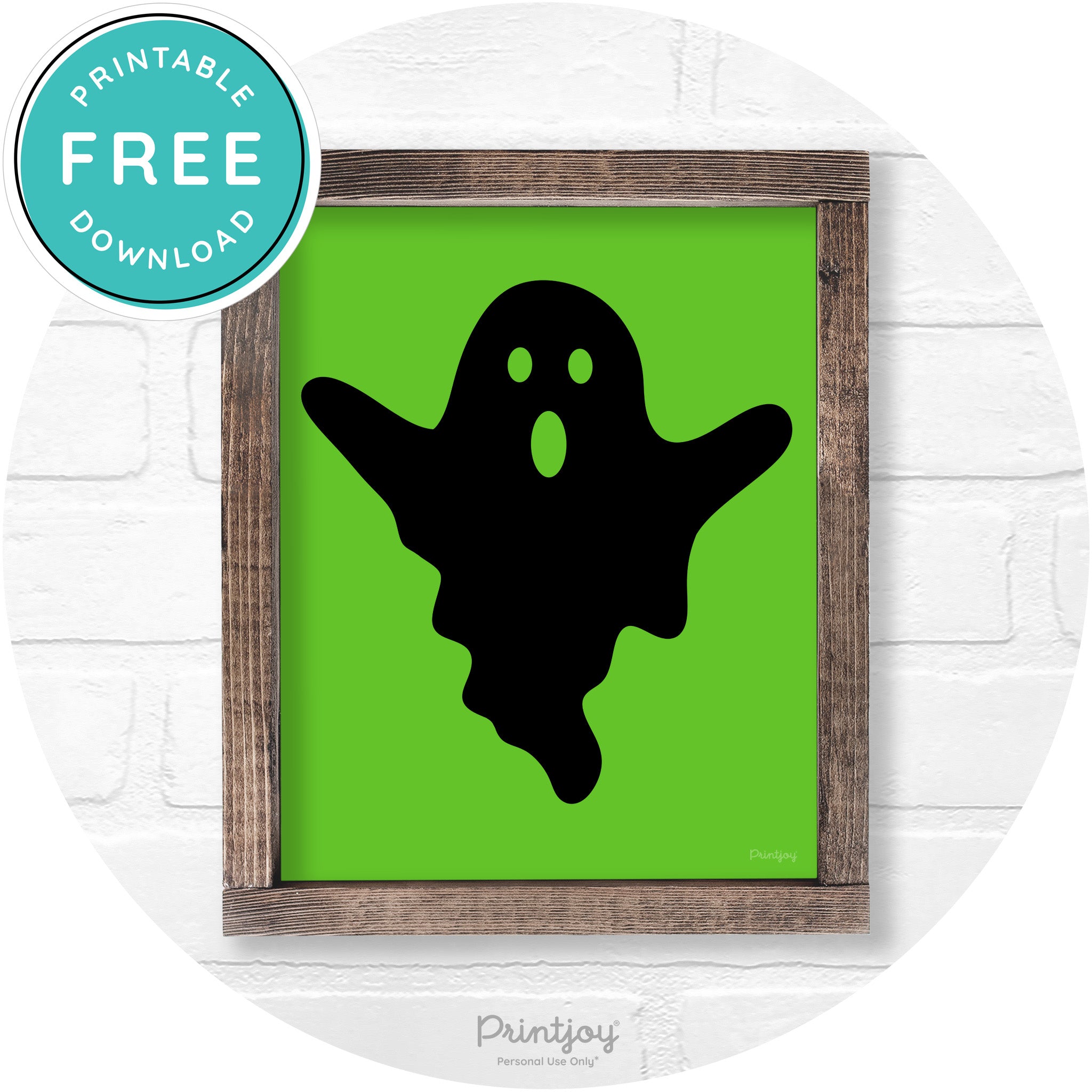 Halloween Cute Ghost Rustic Farmhouse Wall Art Free Printable