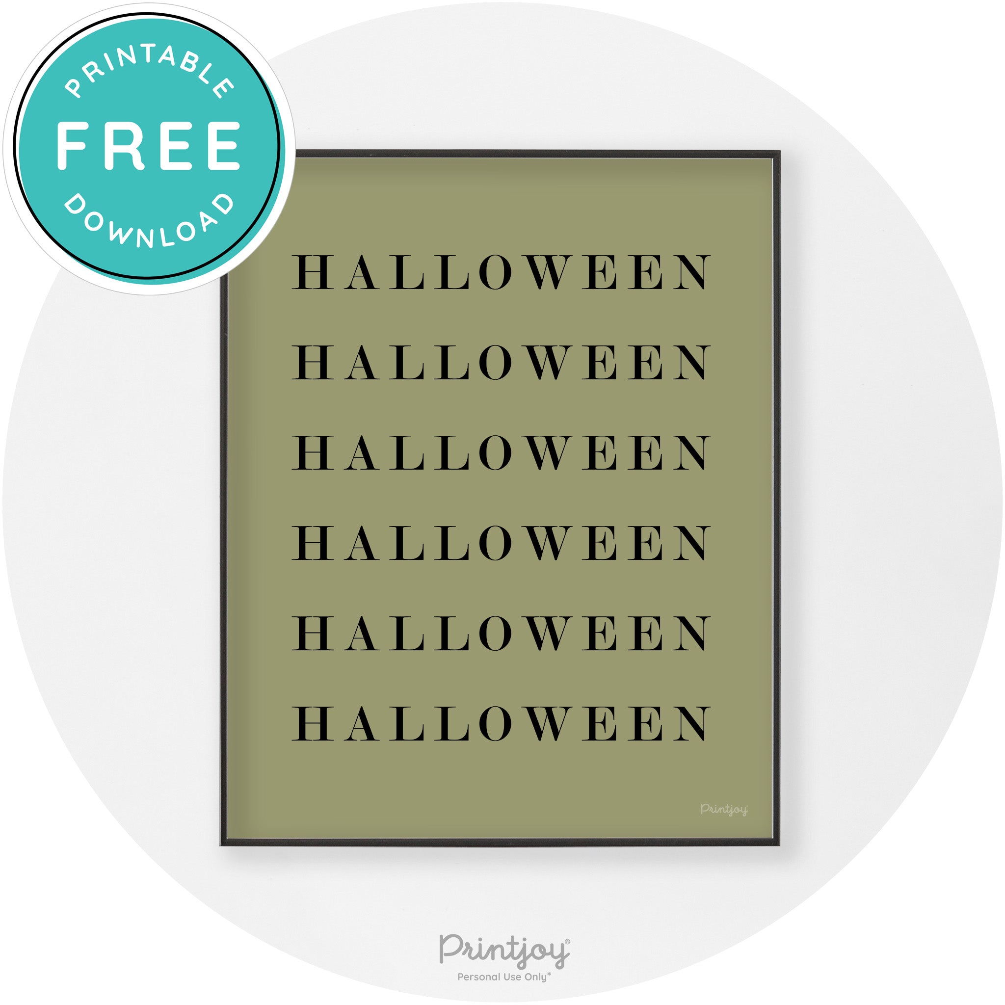 Halloween Cute Pattern Modern Chic Wall Art Decor Printable