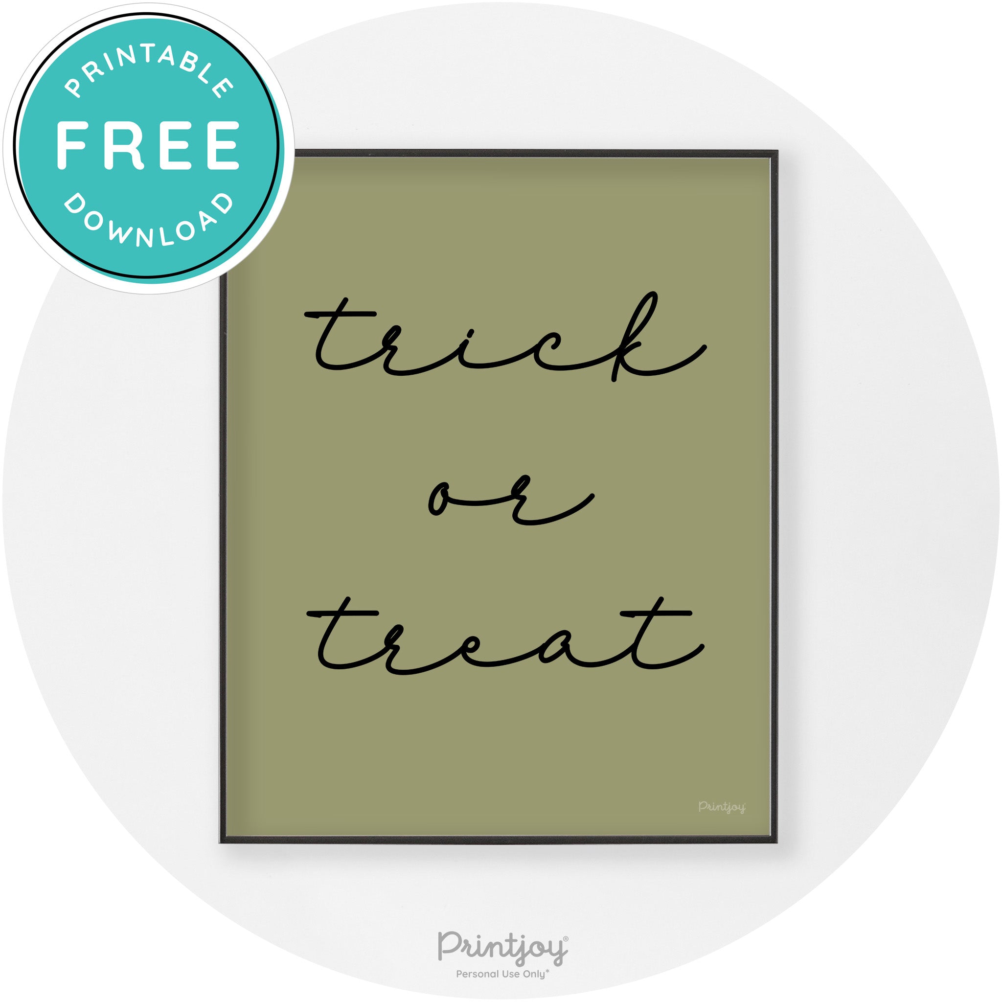 Halloween Cute Trick Or Treat Modern Chic Wall Art Printable - Printjoy