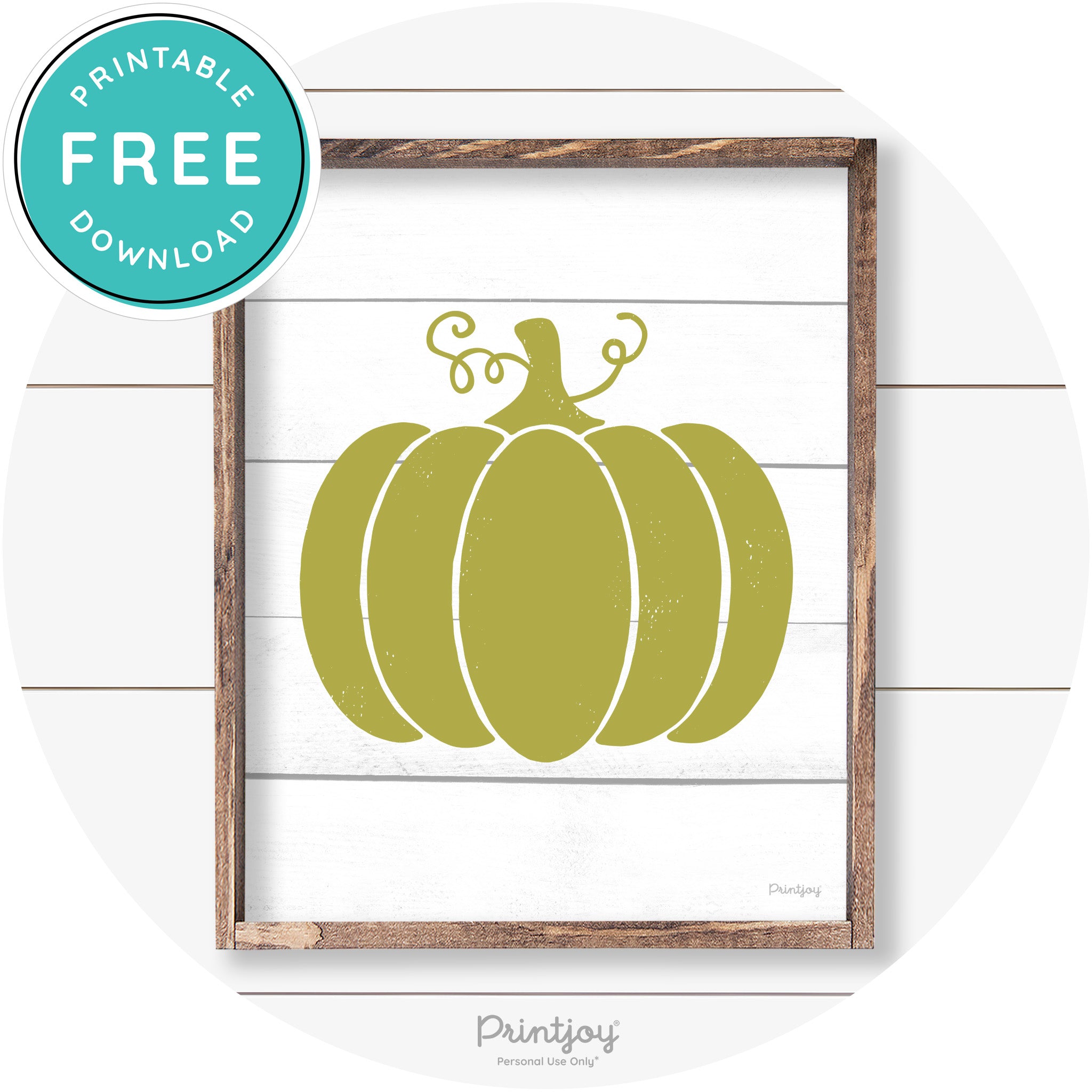 Pumpkin Thanksgiving Cute Farmhouse Wall Art Decor Free Printable - Printjoy