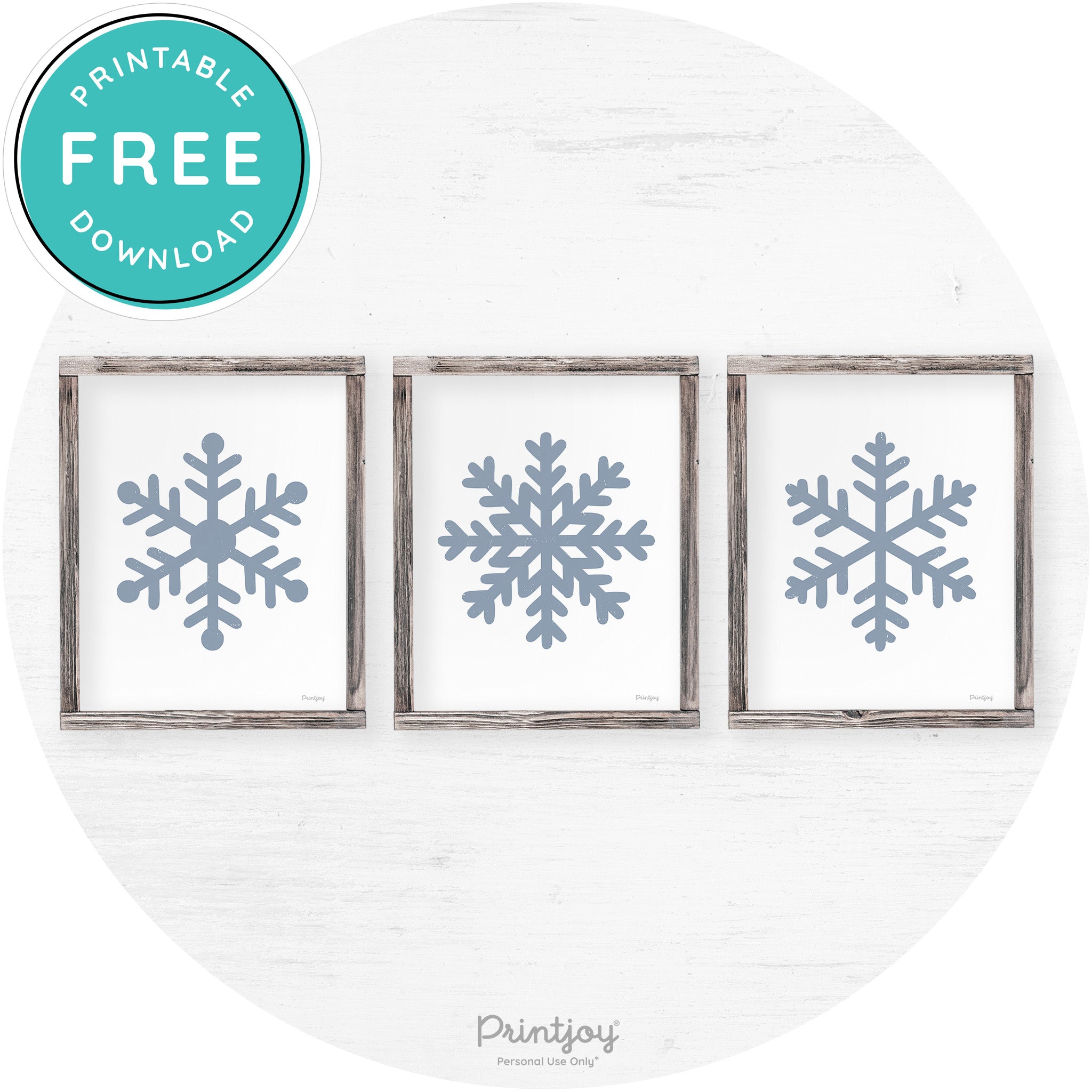 Snowflake Silhouettes Set Of 3 Winter Farmhouse Wall Art Free Printable