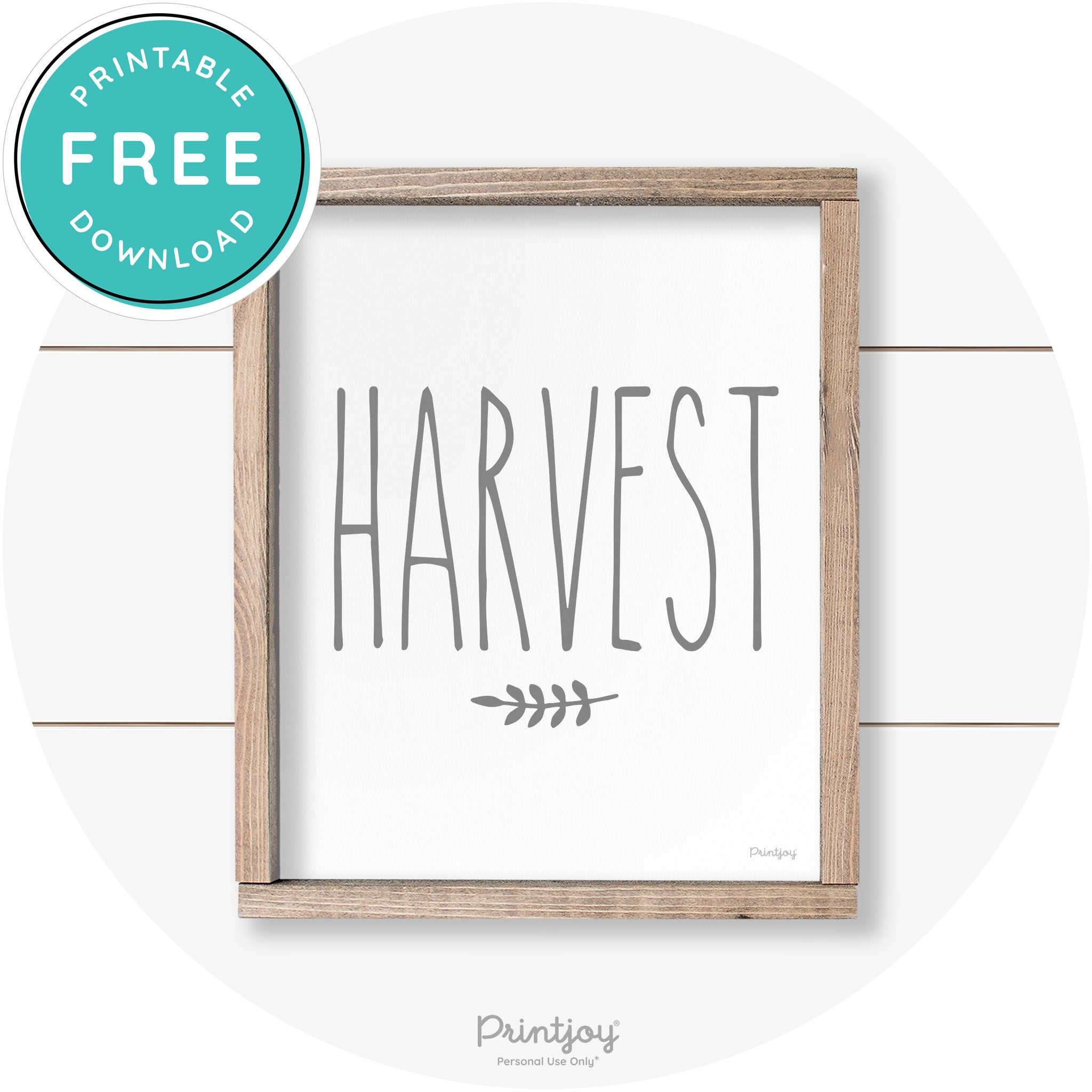Fall Harvest Tall Letting Cute Farmhouse Wall Art Printable