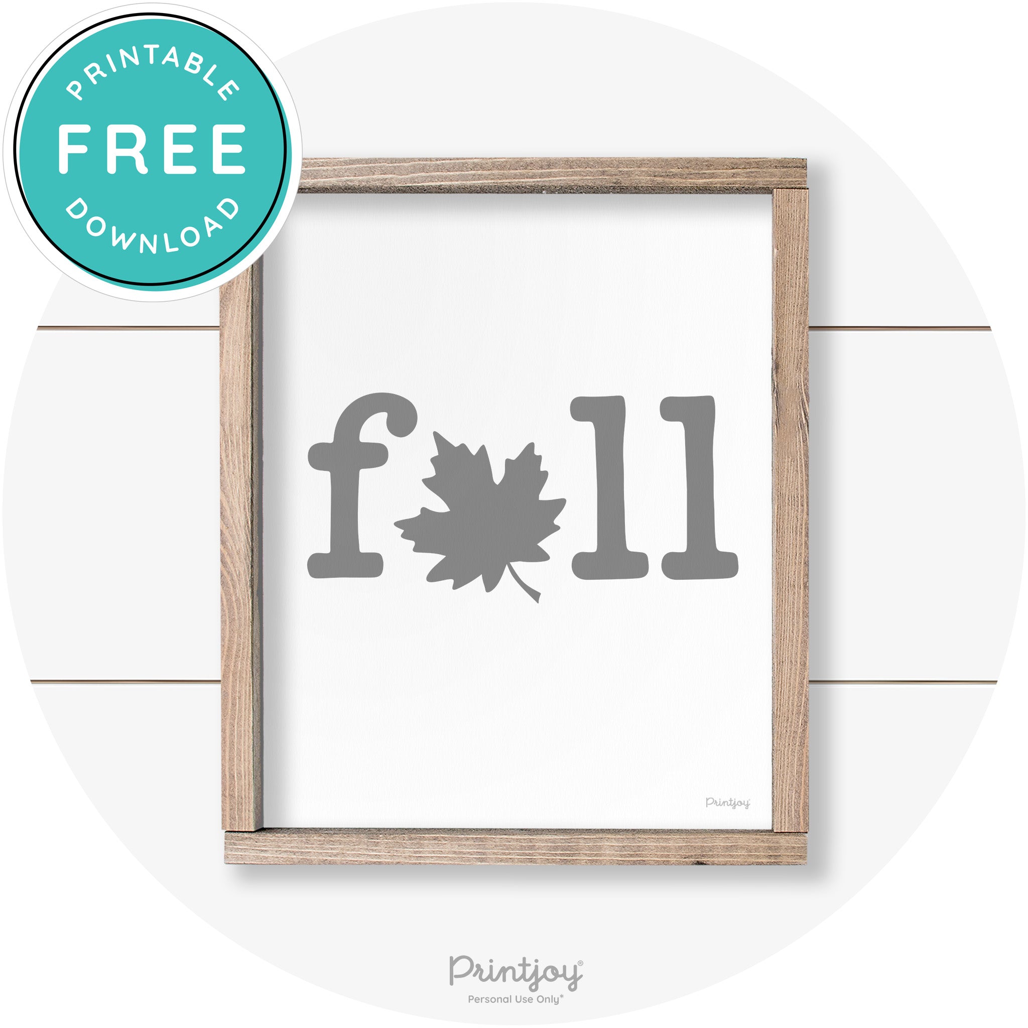 Fall Maple Leaf Cute Modern Farmhouse Wall Art Free Printable