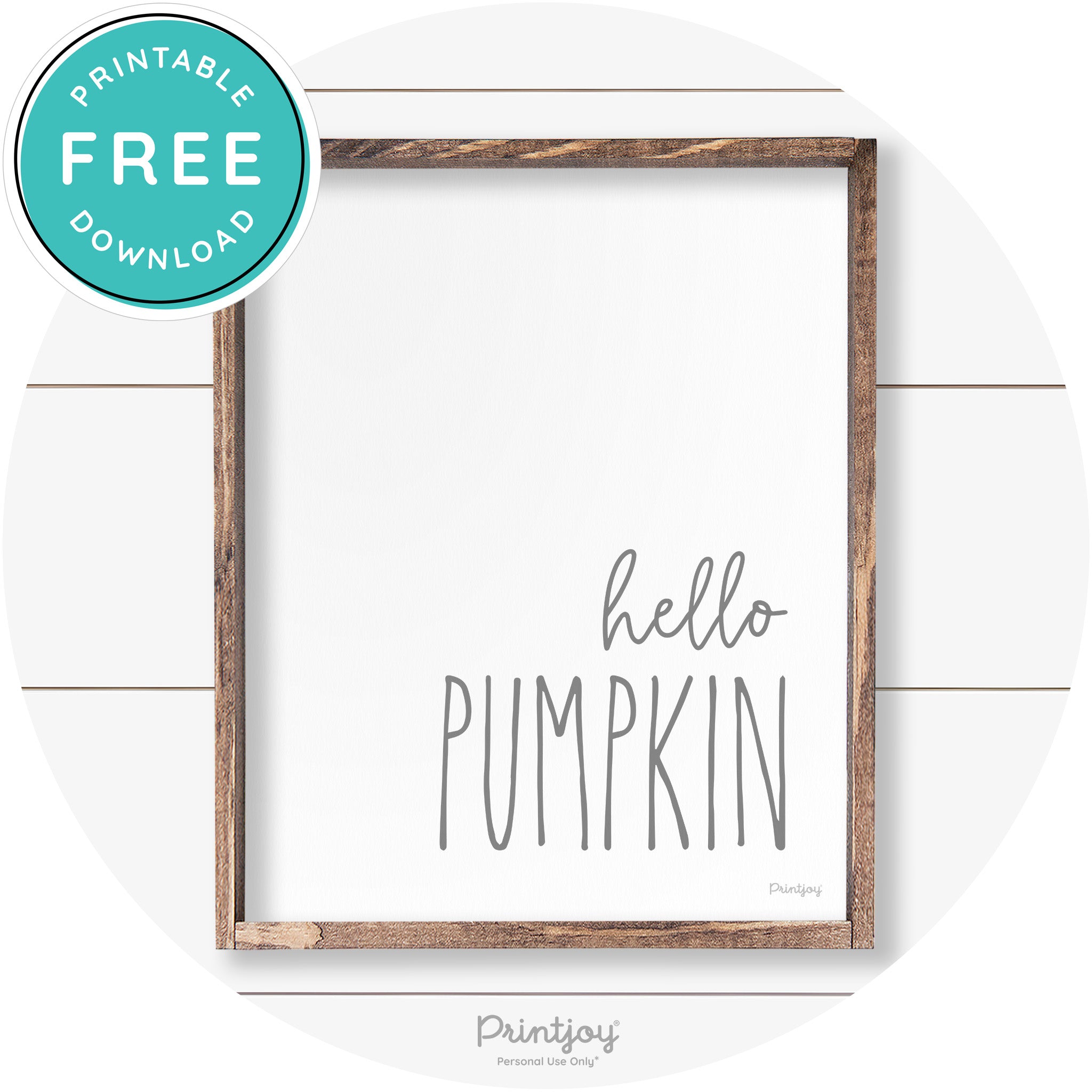 Hello Pumpkin Cute Fun Simple Farmhouse Wall Art Free Printable