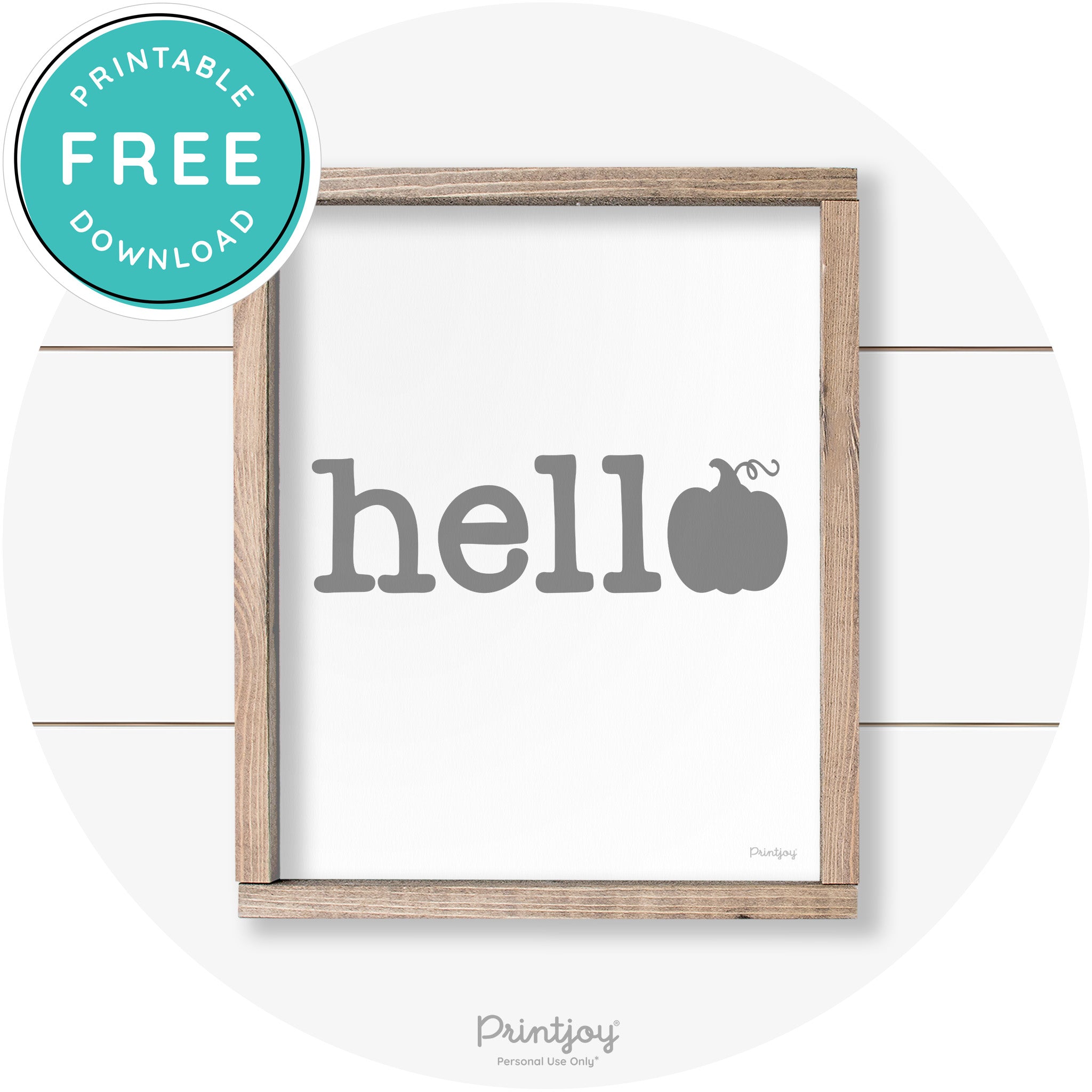 Hello Pumpkin Fall Autumn Cute Farmhouse Wall Art Free Printable