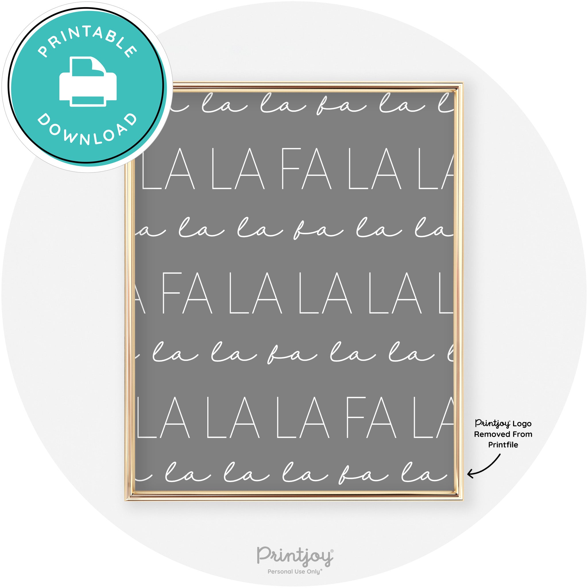 Fa La La Pattern Cute Modern Chic Wall Art Decor Free Printable