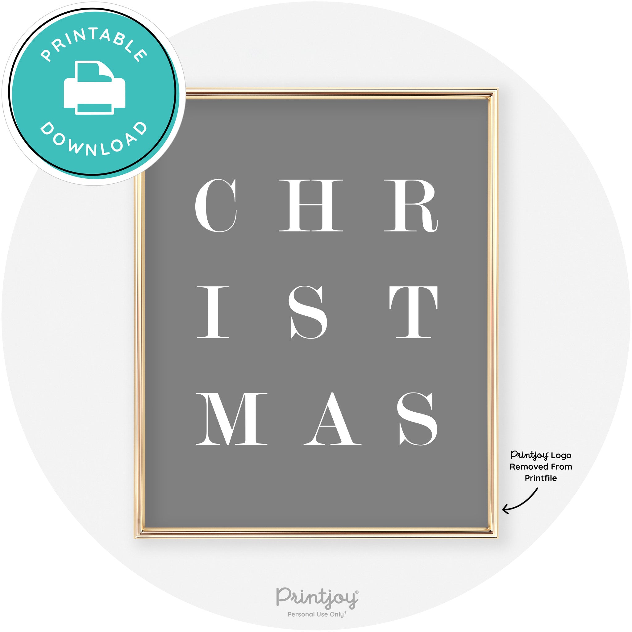 Christmas Typography Cute Modern Chic Decor Wall Art Free Printable