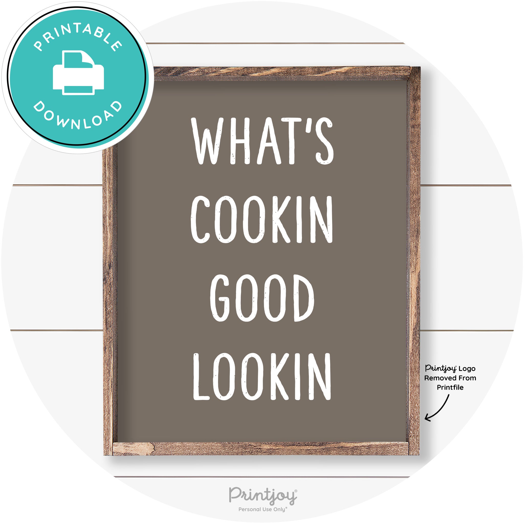What's Cookin Good Lookin Farmhouse Kitchen Wall Art Free Printable