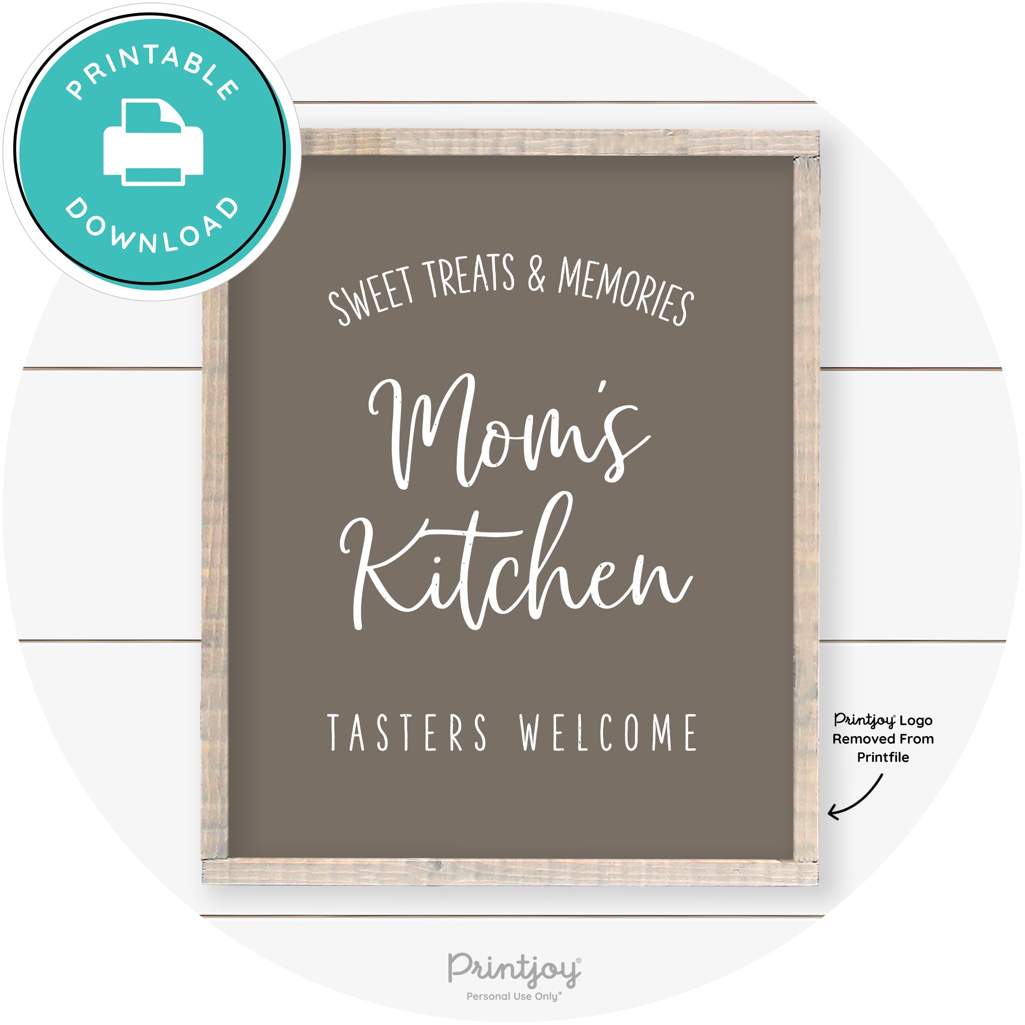 Mom's Kitchen Tasters Welcome Farmhouse Wall Art Free Printable