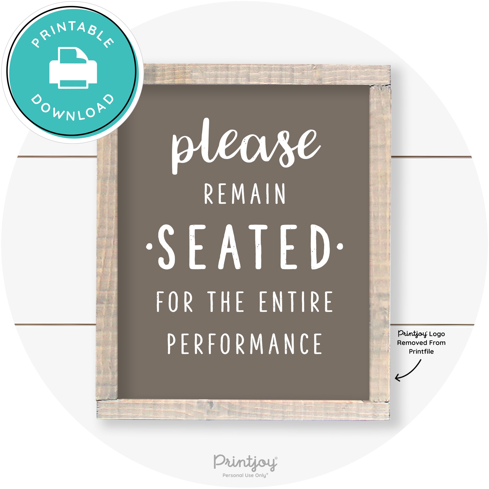 Please Remain Seated Funny Bathroom Farmhouse Art Free Printable