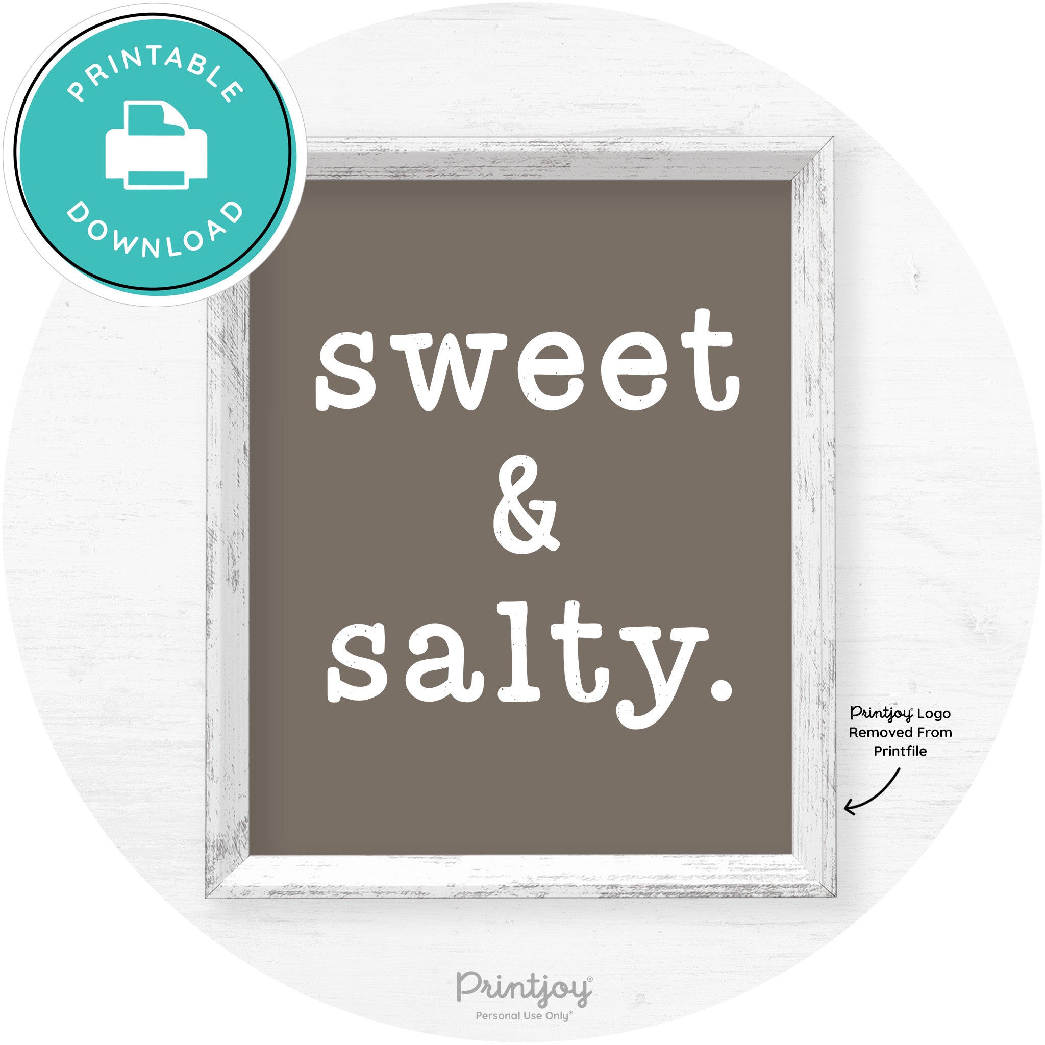 Sweet & Salty Southern Kitchen Farmhouse Wall Art Free Printable