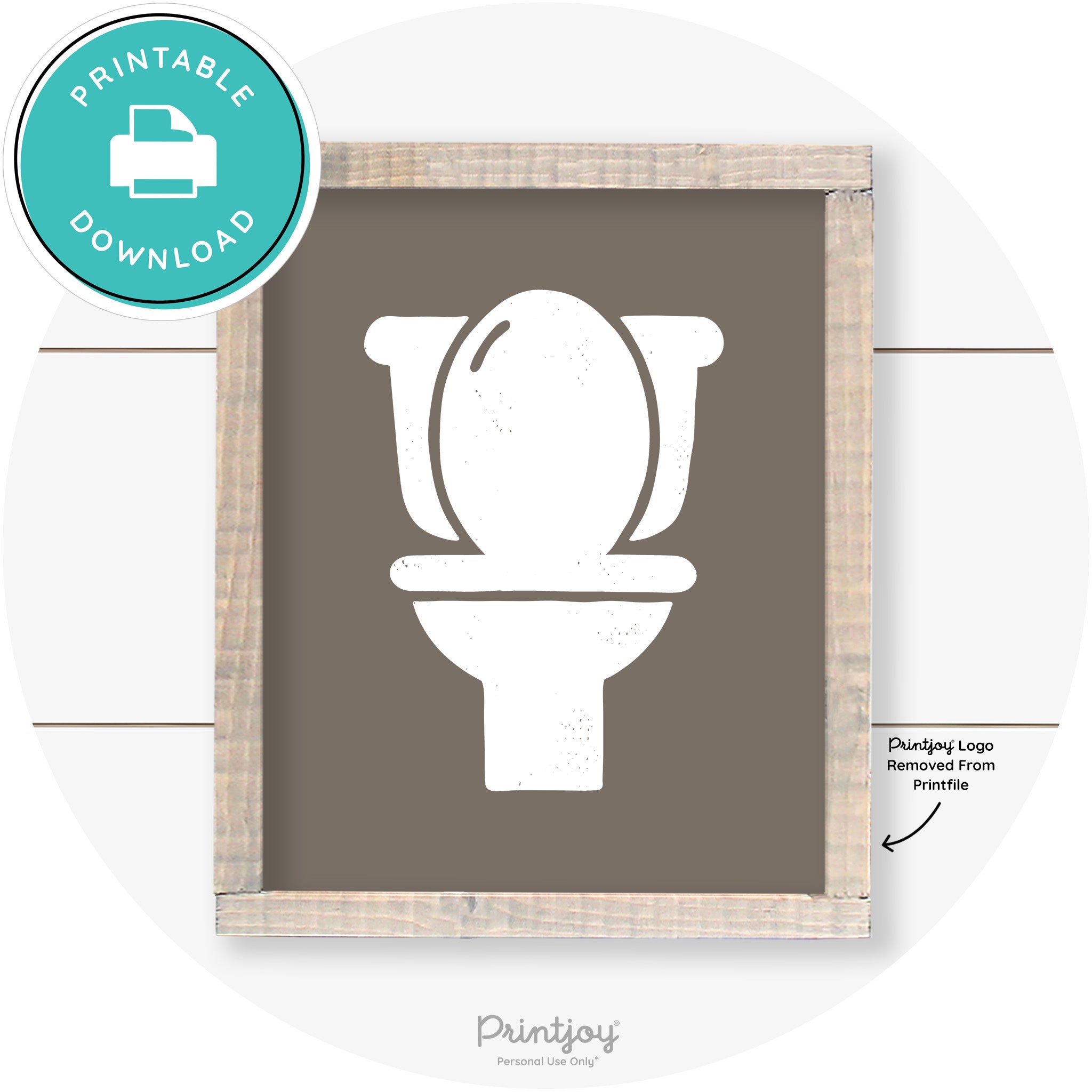 Toilet Seat Bathroom Sign Farmhouse Wall Art Decor Free Printable