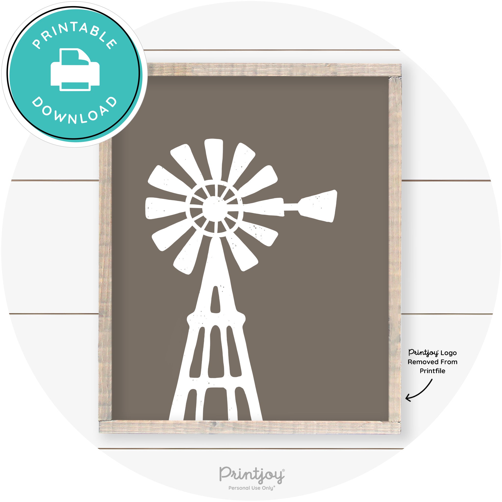 Windmill Rustic Farmhouse Living Room Wall Art Decor Free Printable