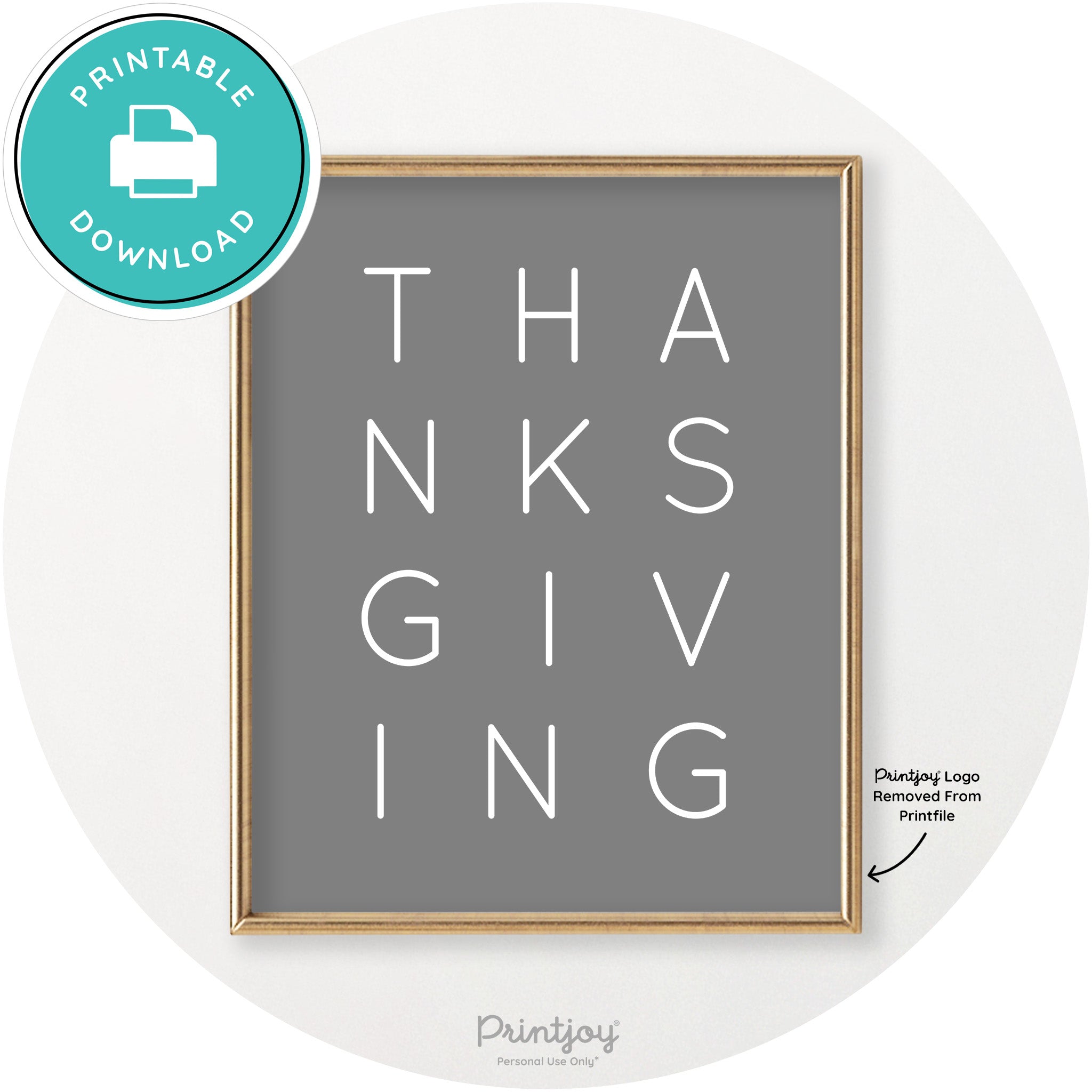 Thanksgiving Cute Typography Modern Chic Wall Art Printable