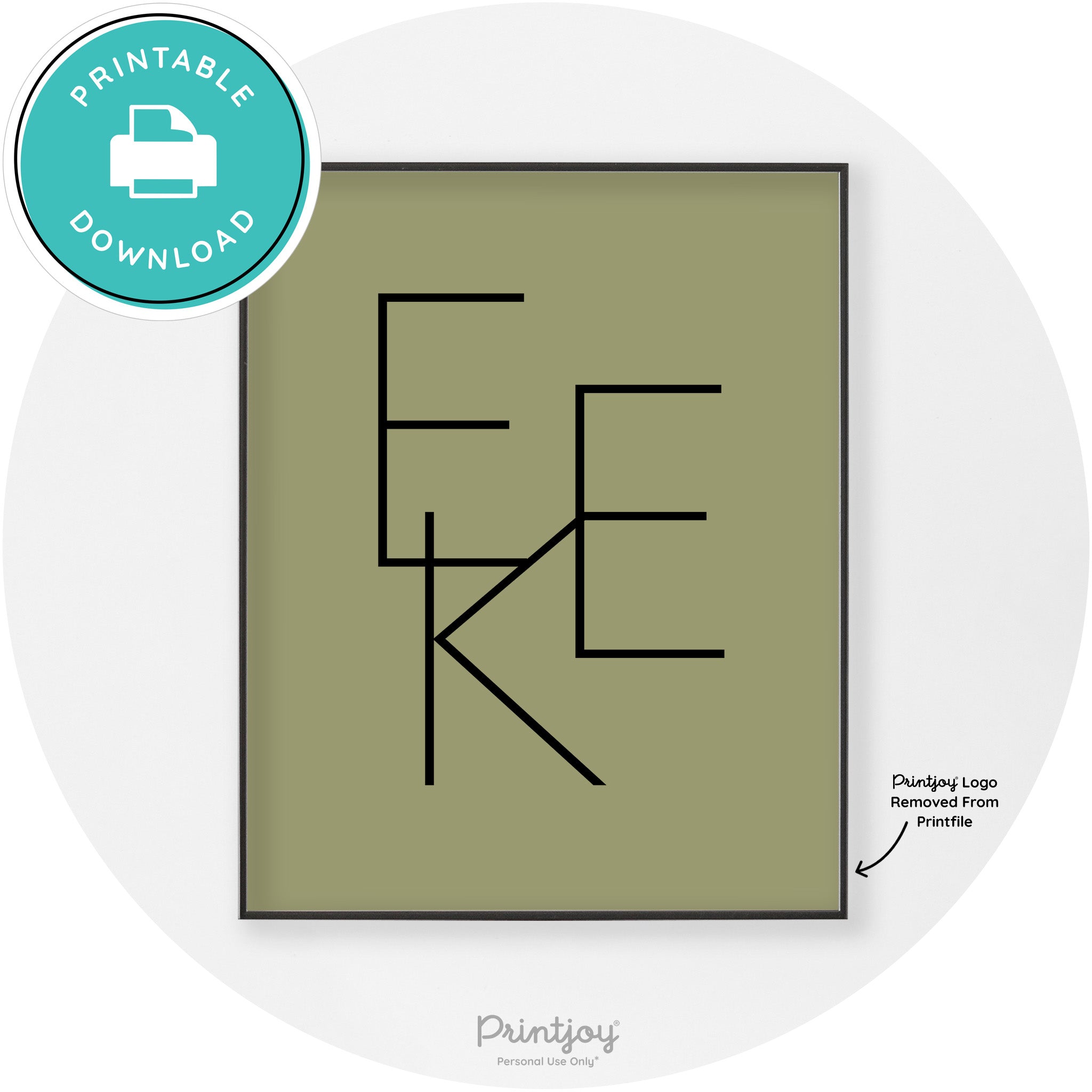 Eek Halloween Modern Chic Lettering Wall Art Decor Free Printable