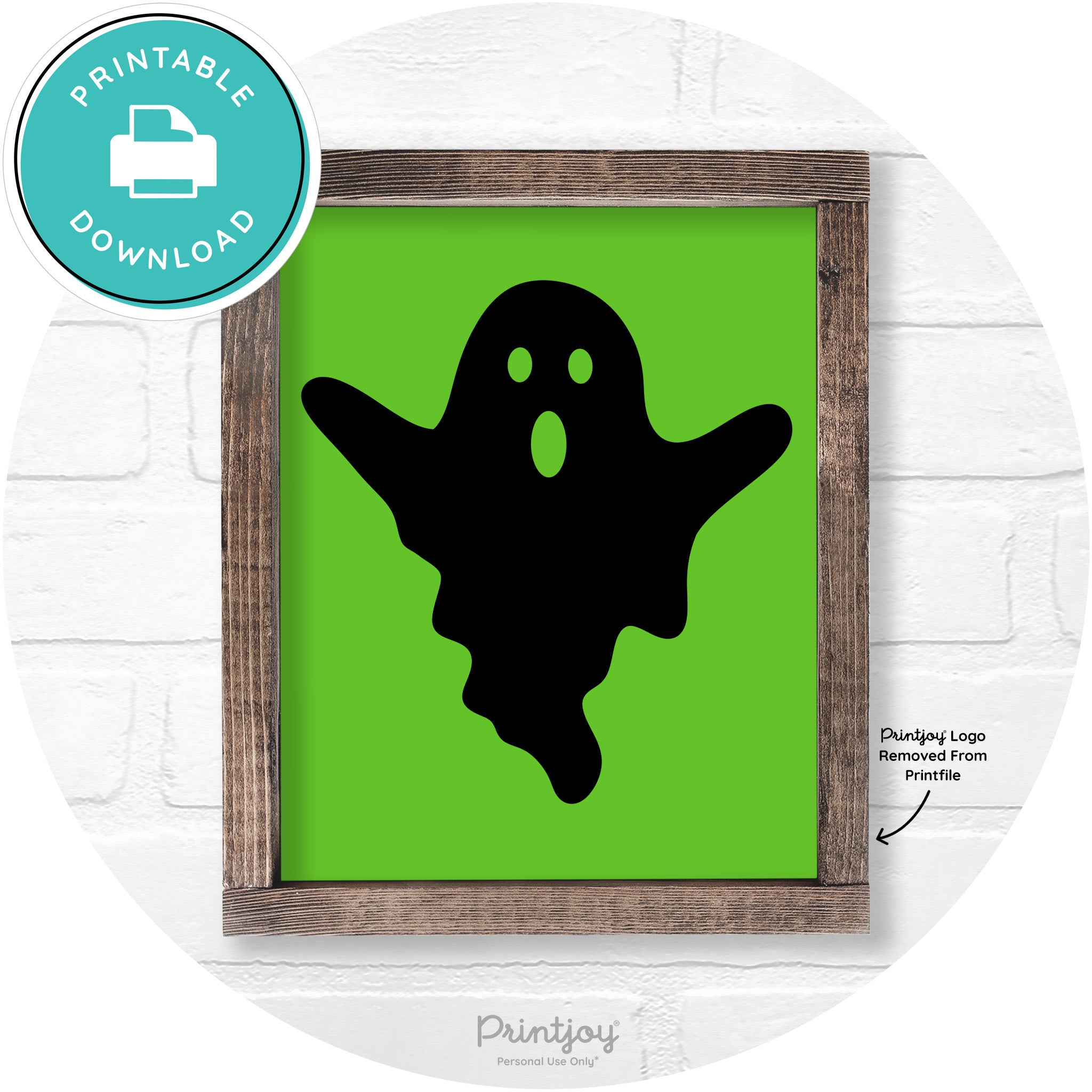 Halloween Cute Ghost Rustic Farmhouse Wall Art Free Printable