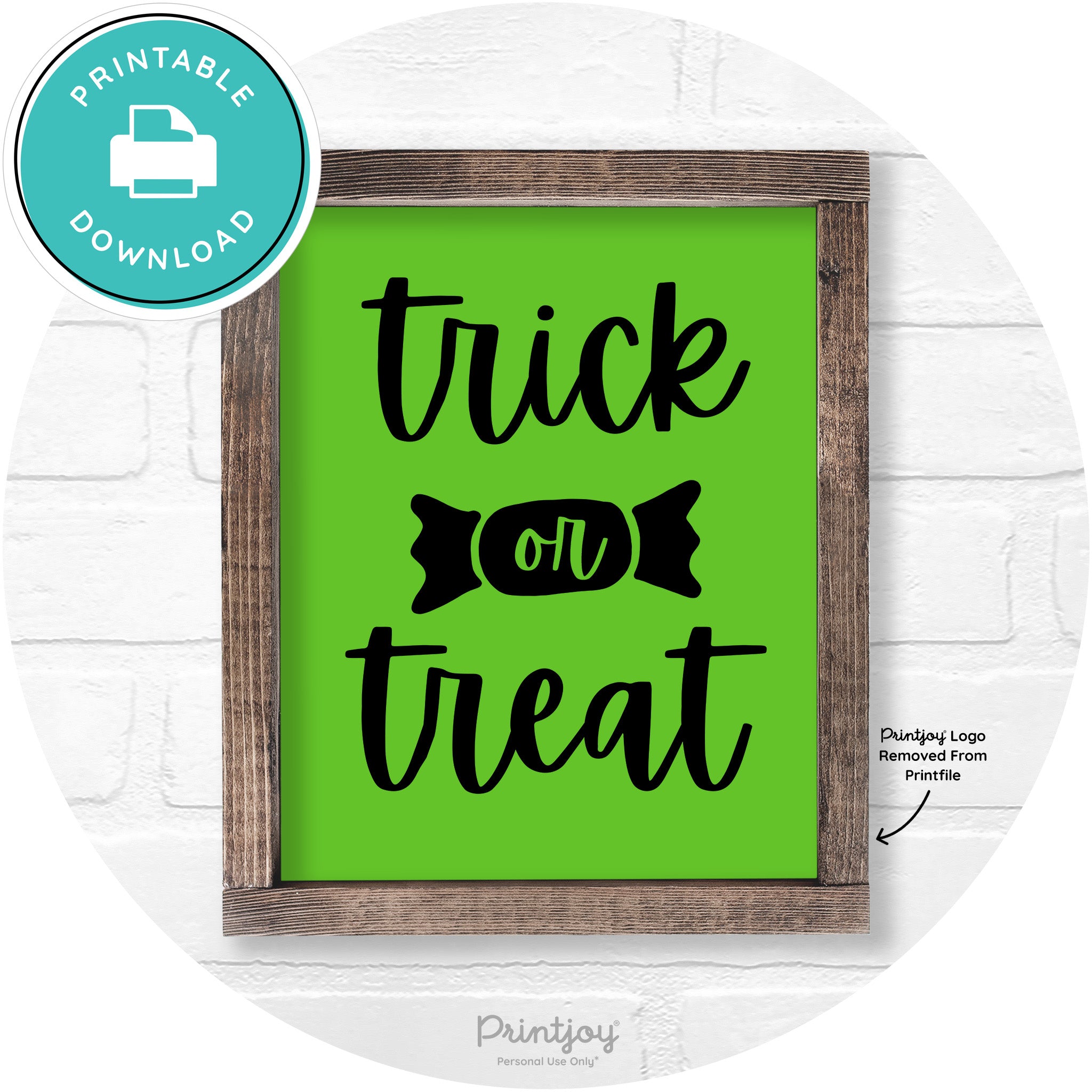 Trick Or Treat Halloween Rustic Farmhouse Wall Art Free Printable