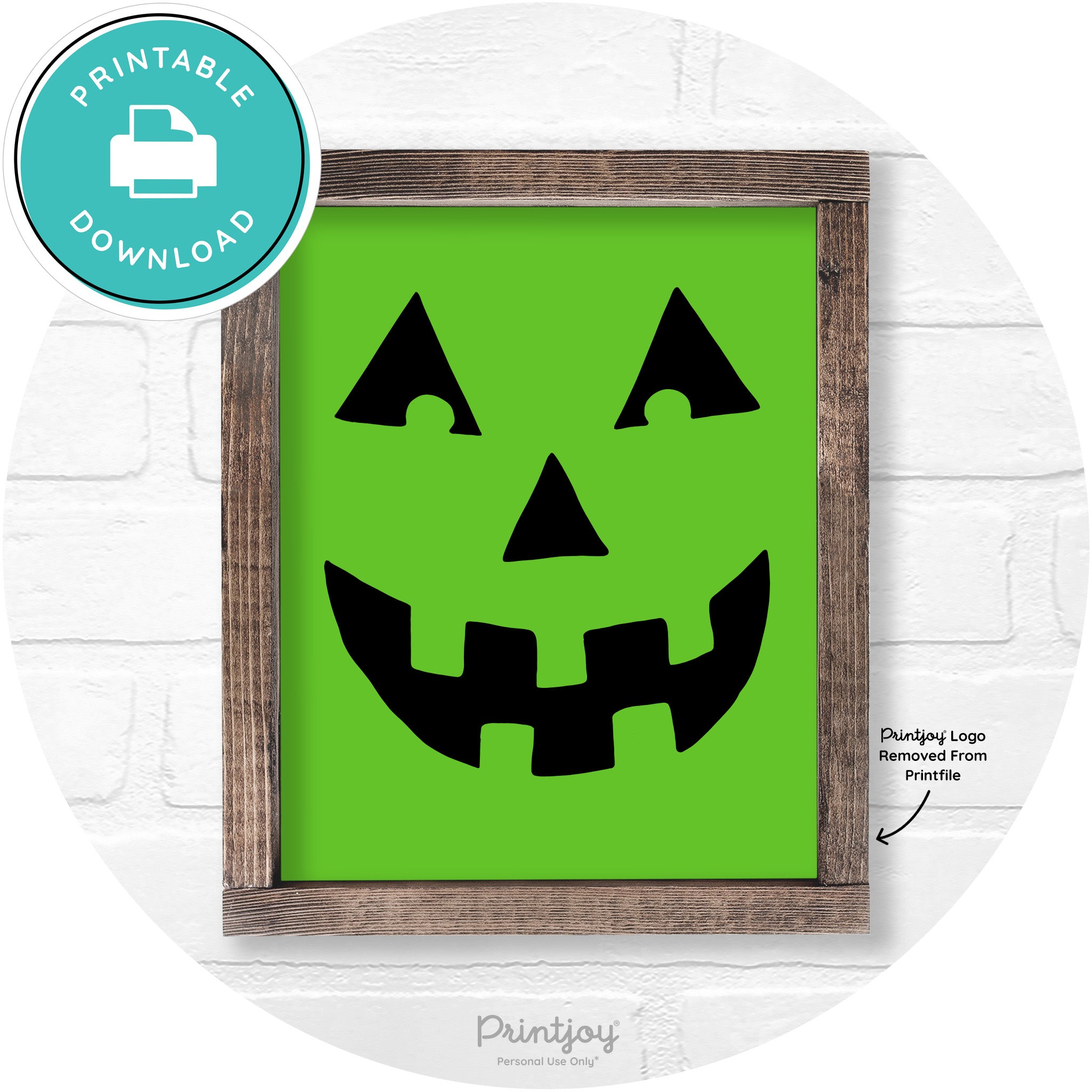 Jack O Lantern Halloween Rustic Farmhouse Wall Art Printable