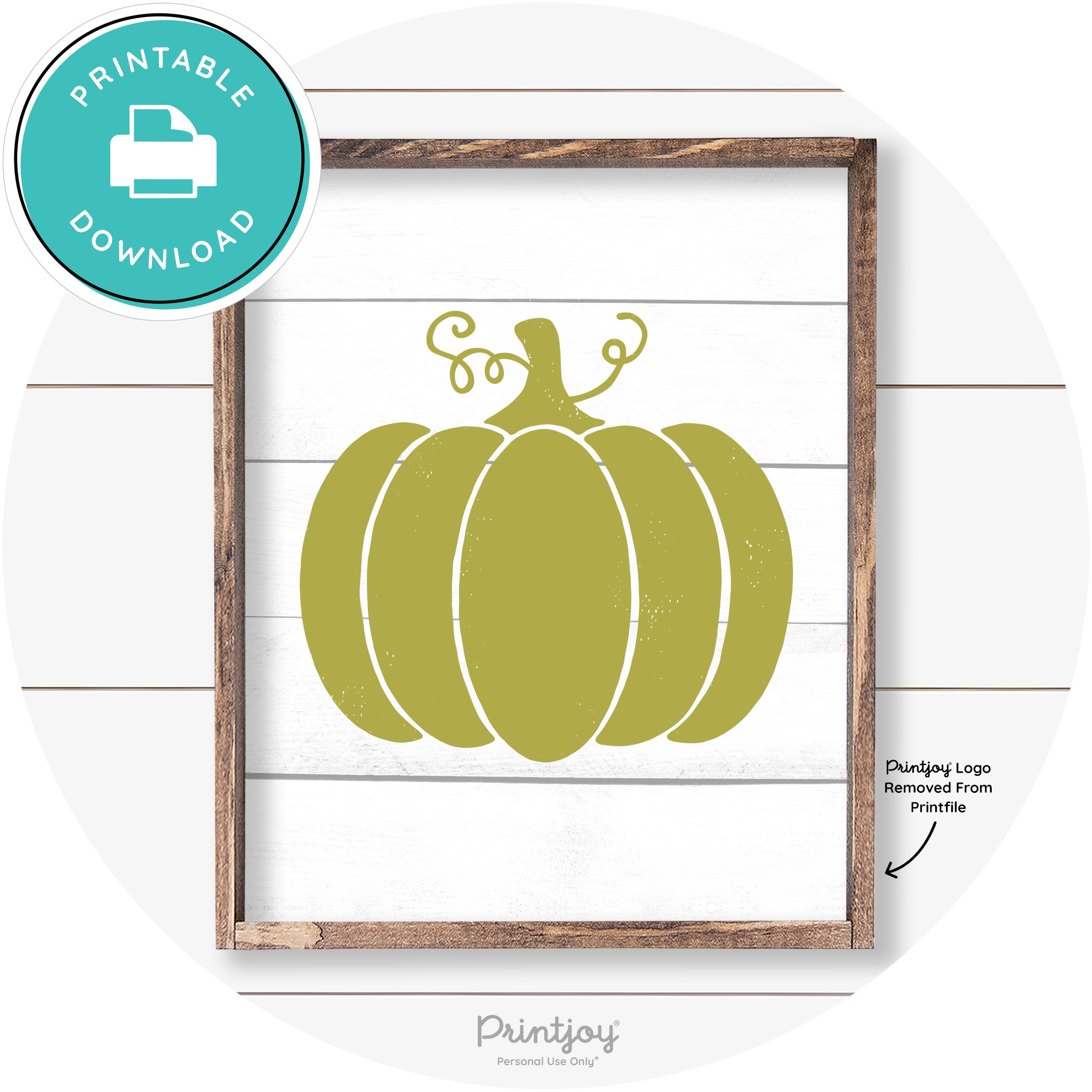 Pumpkin Thanksgiving Cute Farmhouse Wall Art Decor Free Printable - Printjoy