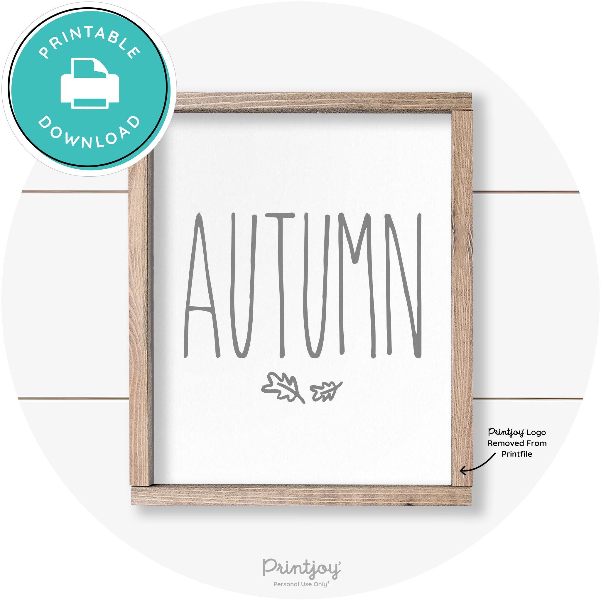 Autumn Leaves Cute Farmhouse Wall Art Decor Free Printable