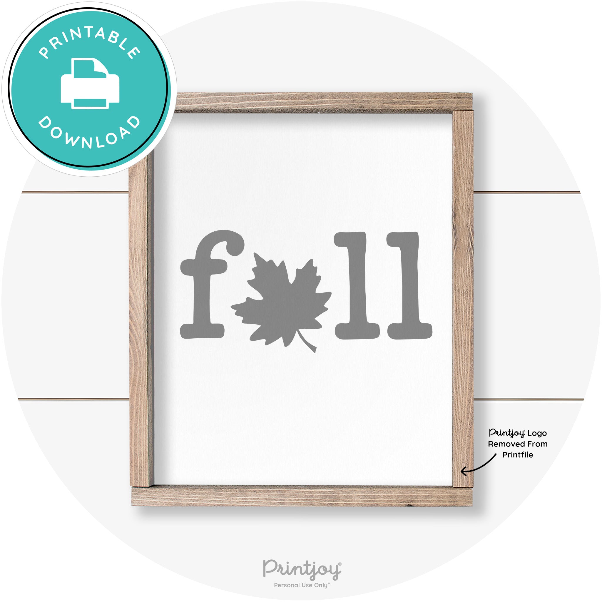 Fall Maple Leaf Cute Modern Farmhouse Wall Art Free Printable