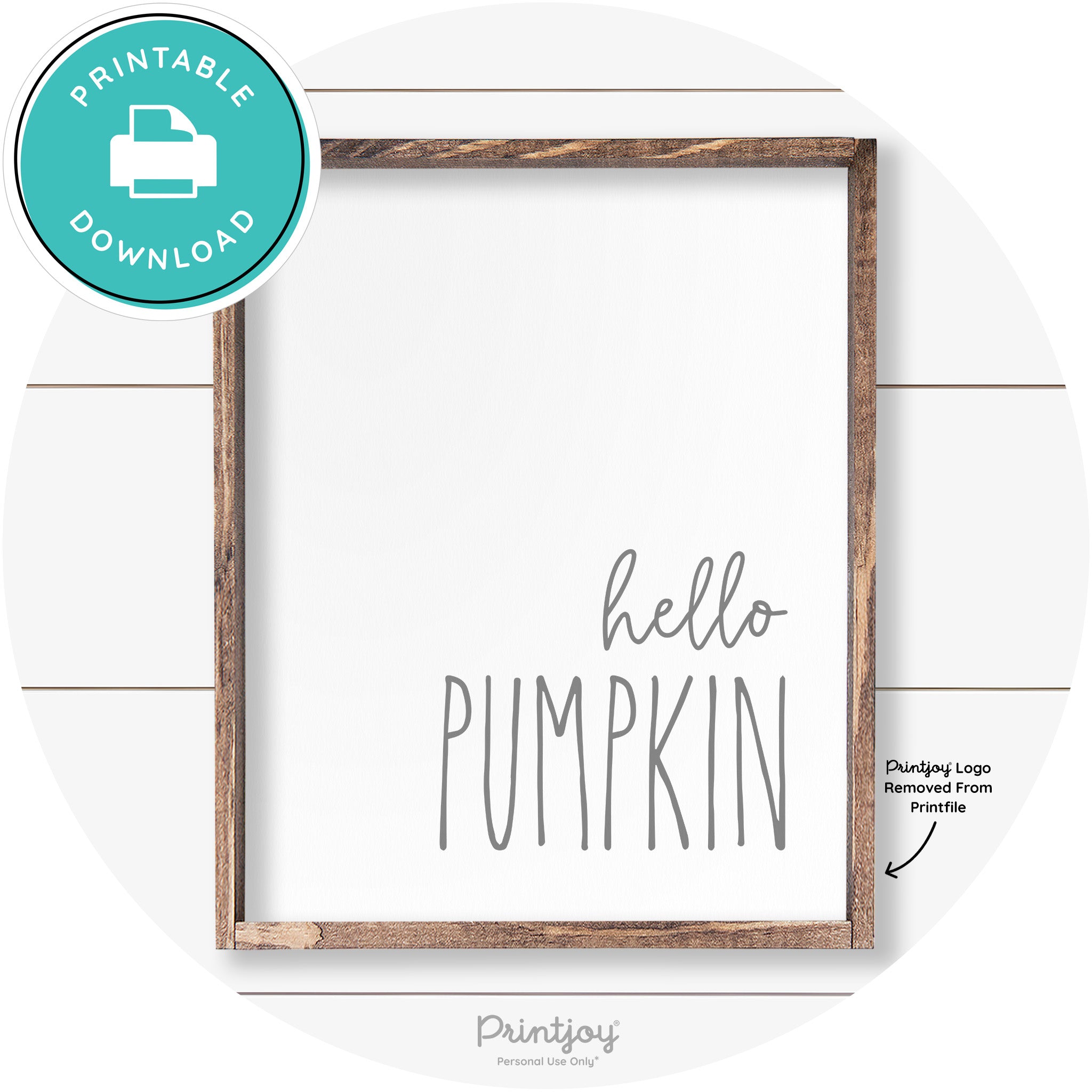 Hello Pumpkin Cute Fun Simple Farmhouse Wall Art Free Printable