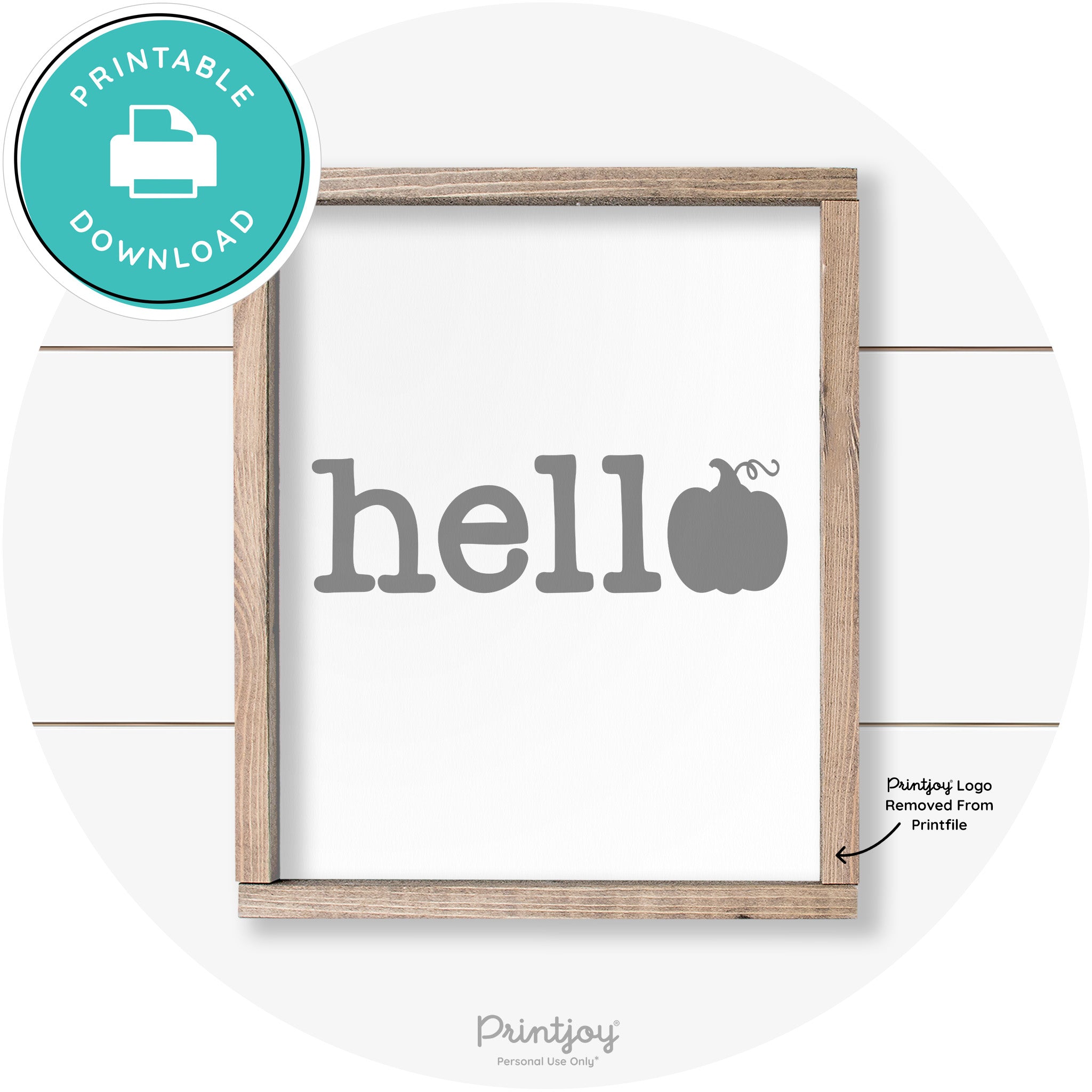 Hello Pumpkin Fall Autumn Cute Farmhouse Wall Art Free Printable