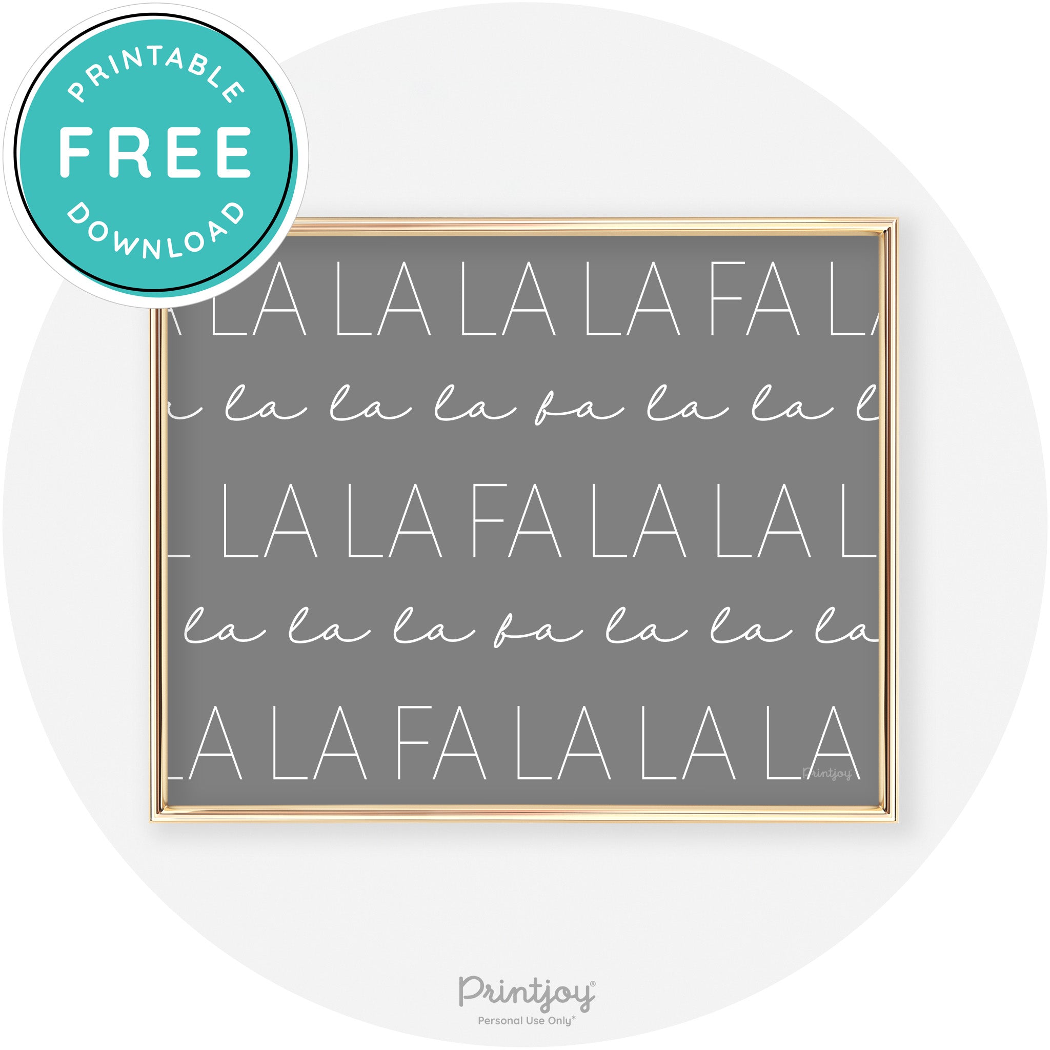Fa La La Pattern Cute Modern Chic Wall Art Decor Free Printable