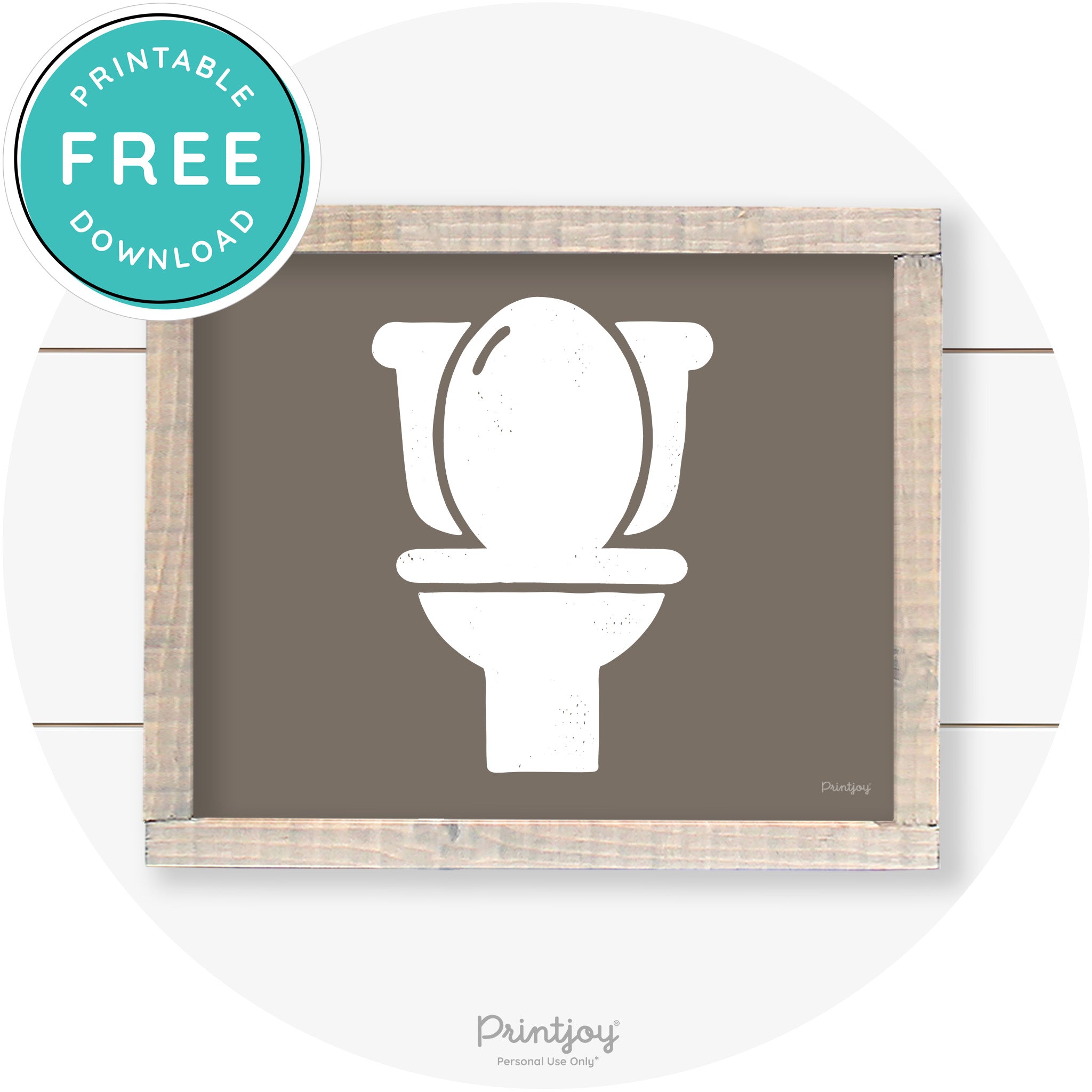 Toilet Seat Bathroom Sign Farmhouse Wall Art Decor Free Printable
