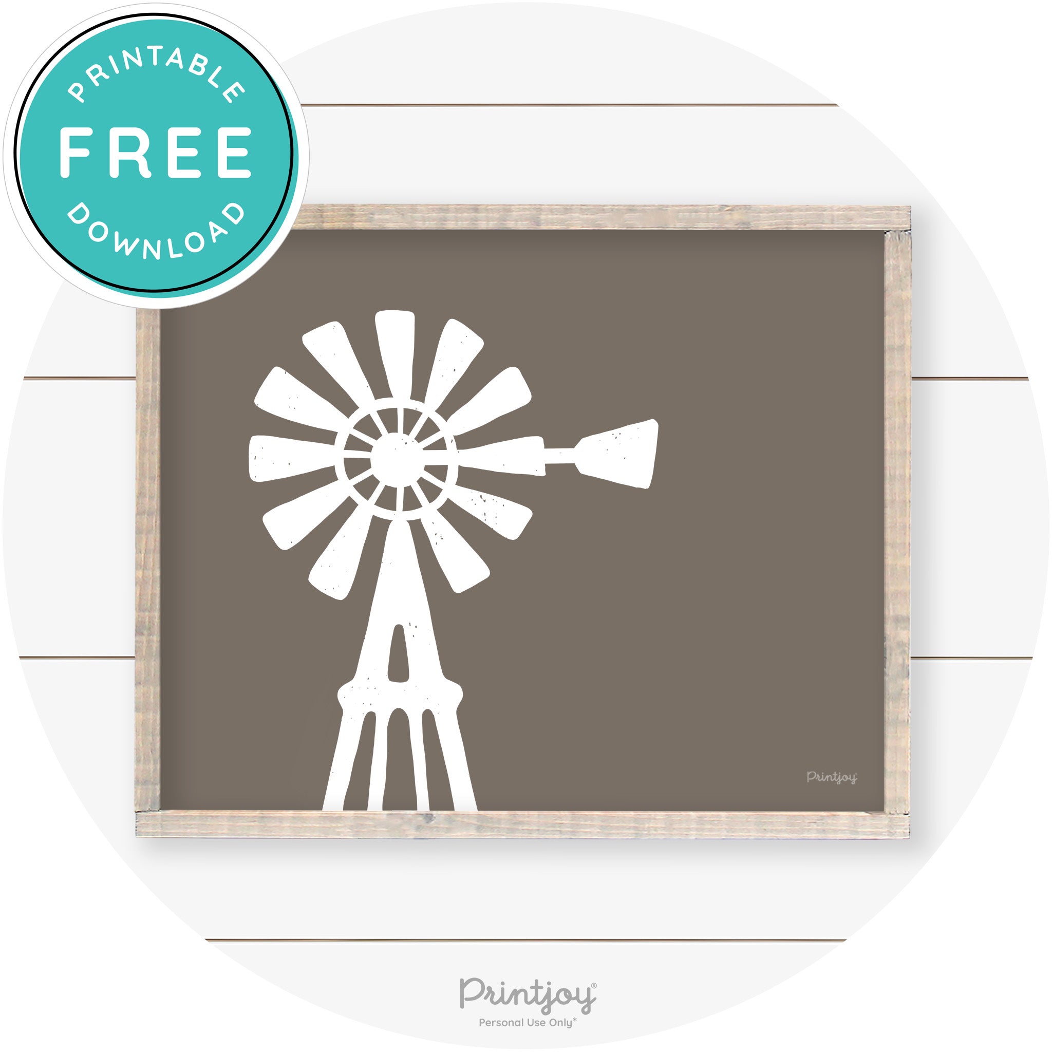 Windmill Rustic Farmhouse Living Room Wall Art Decor Free Printable