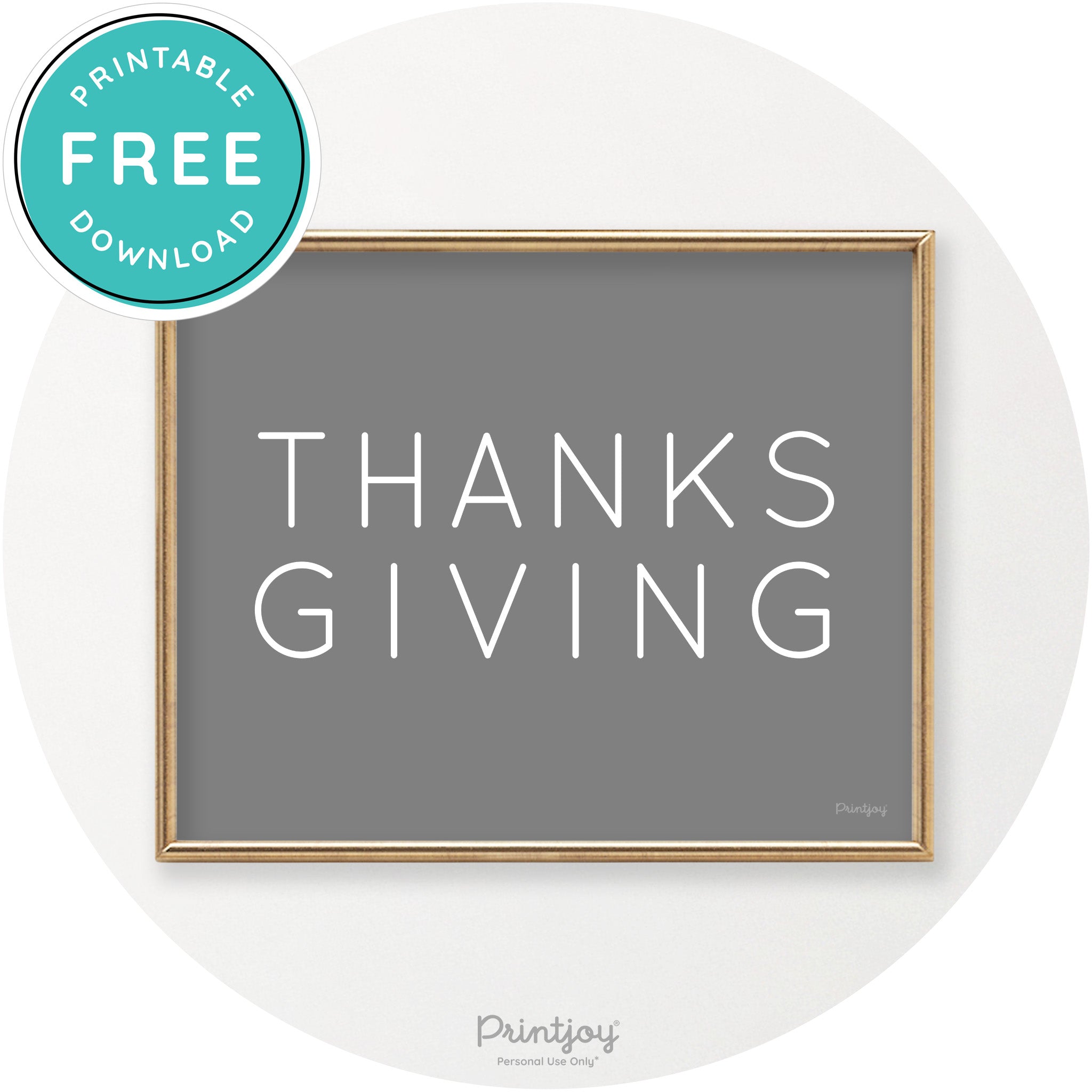 Thanksgiving Cute Typography Modern Chic Wall Art Printable