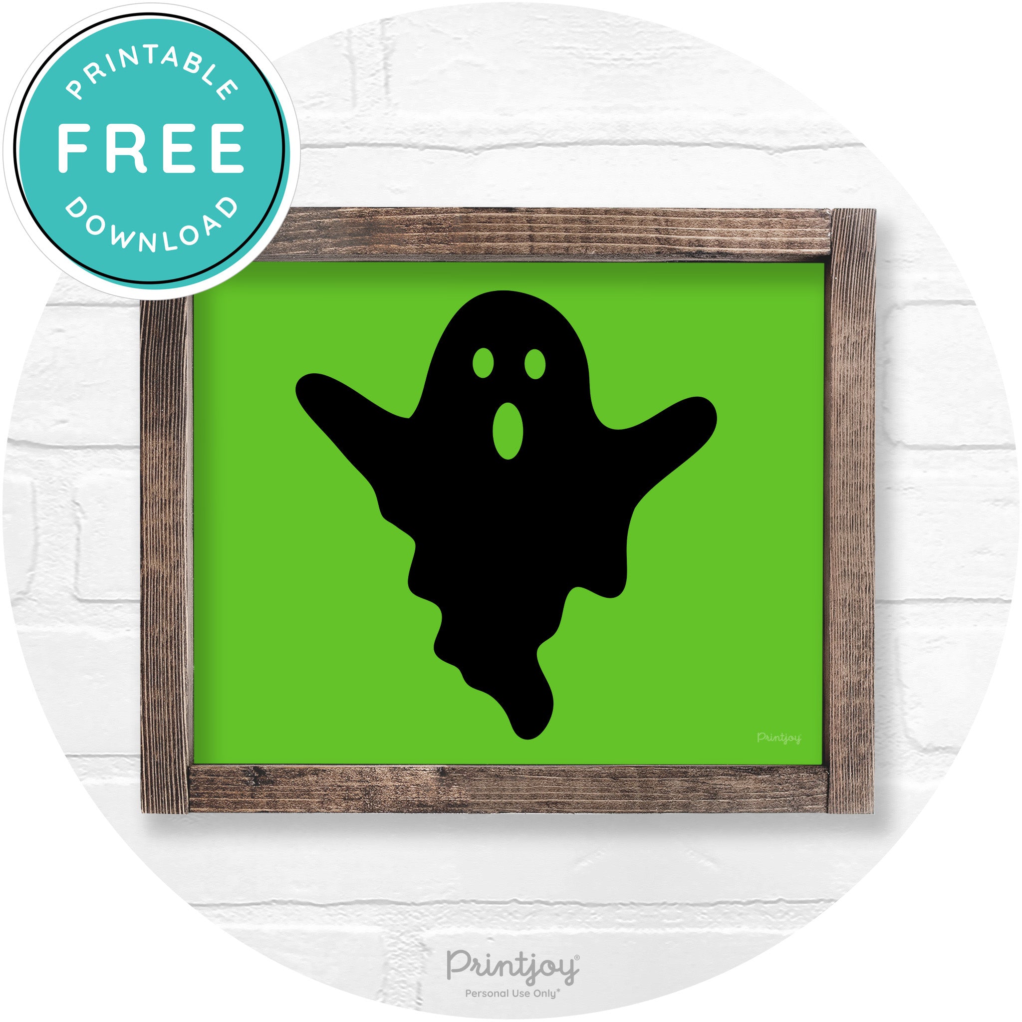 Halloween Cute Ghost Rustic Farmhouse Wall Art Free Printable