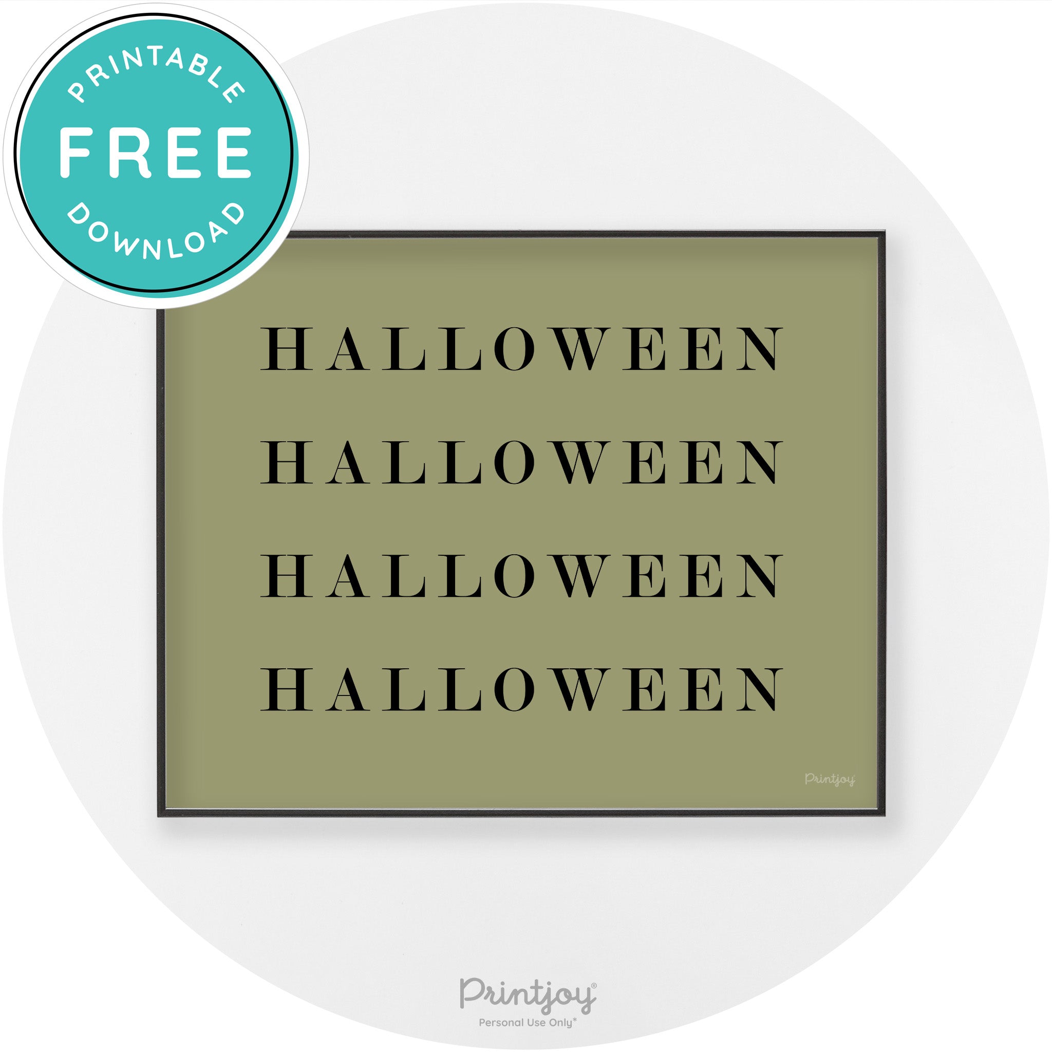 Halloween Cute Pattern Modern Chic Wall Art Decor Printable