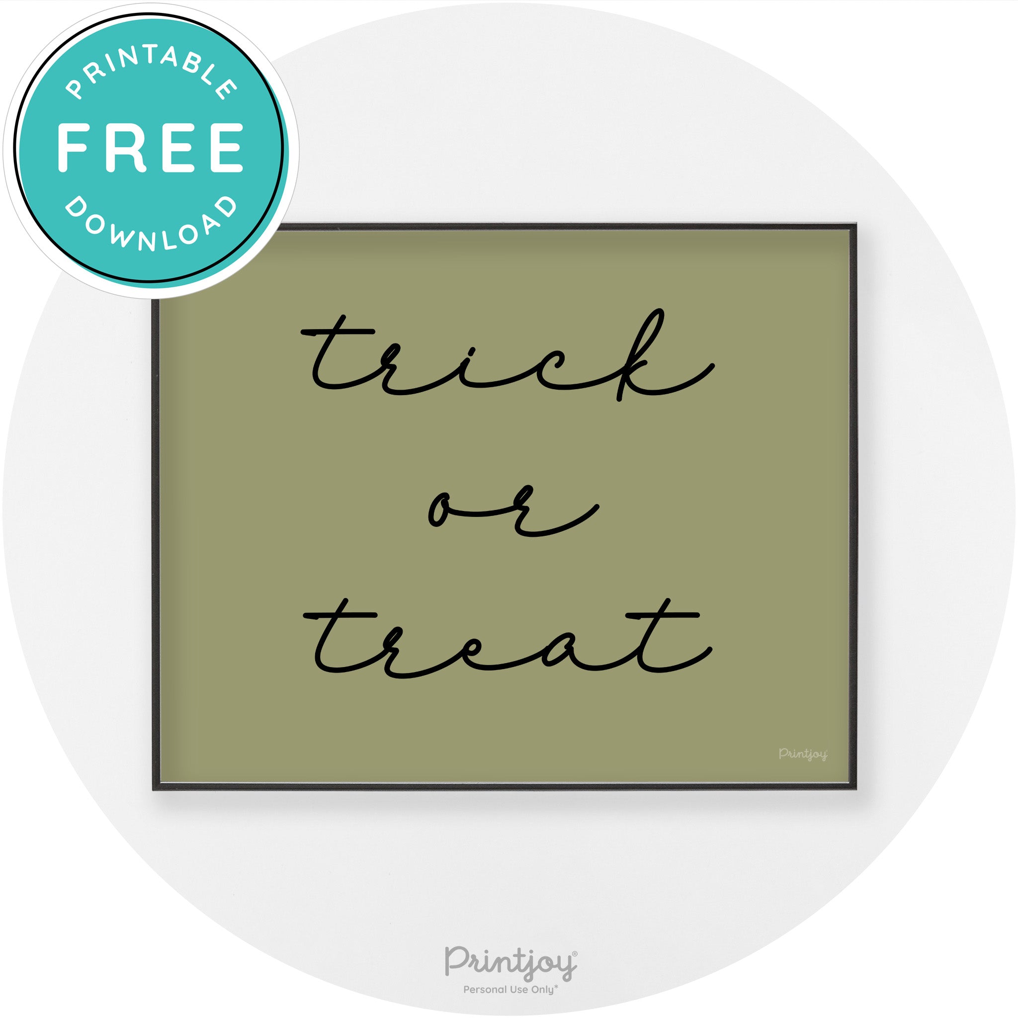 Halloween Cute Trick Or Treat Modern Chic Wall Art Printable - Printjoy