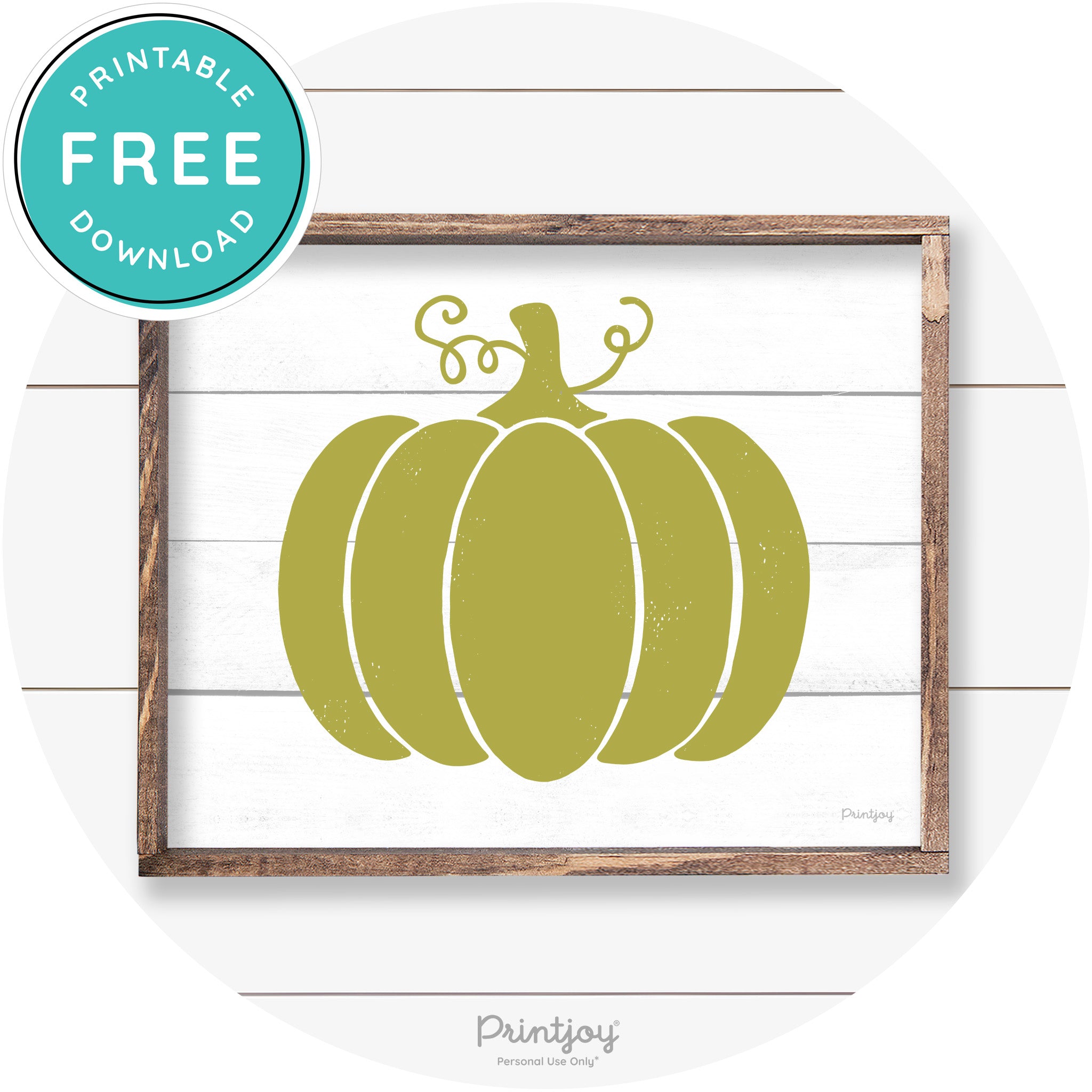 Pumpkin Thanksgiving Cute Farmhouse Wall Art Decor Free Printable - Printjoy