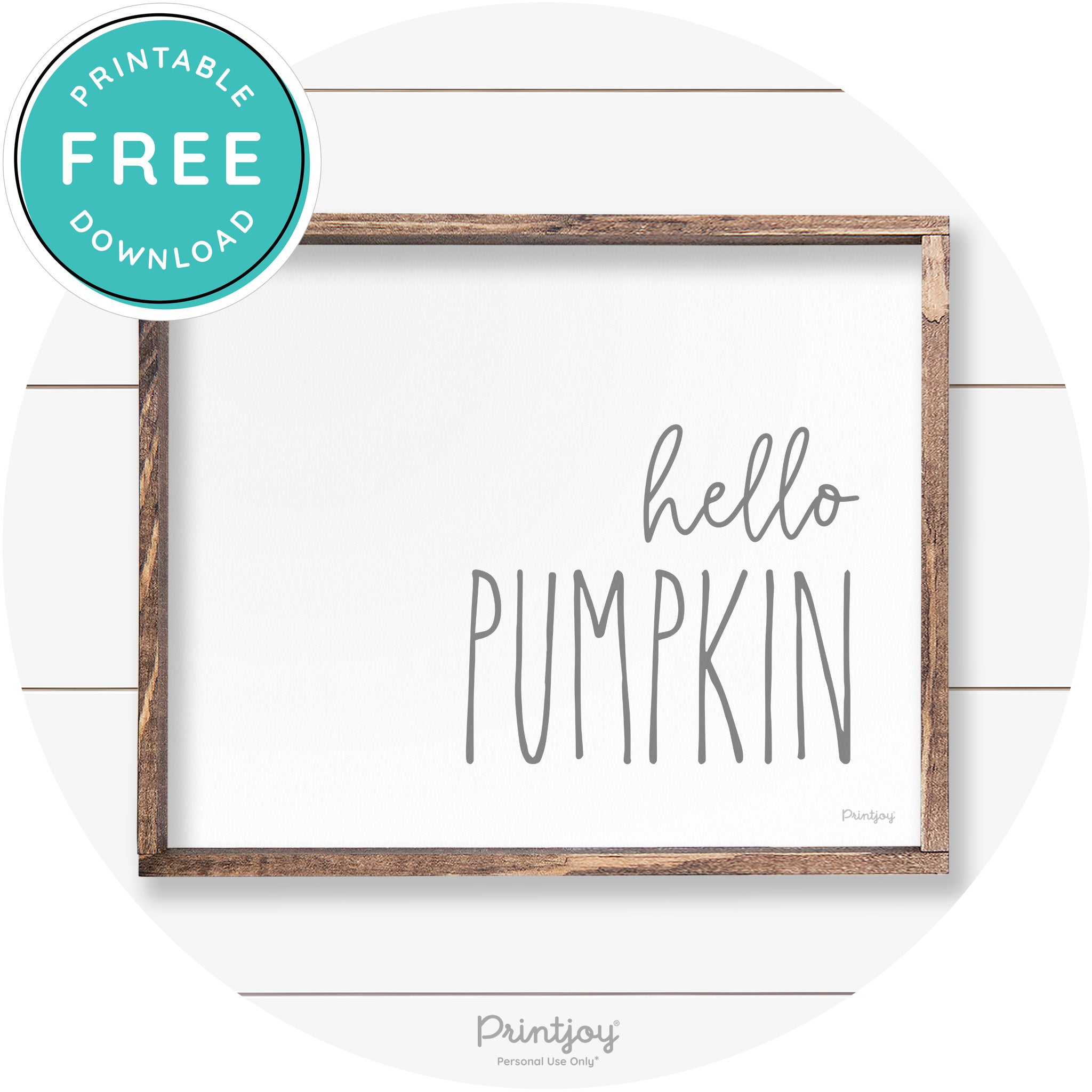 Hello Pumpkin Cute Fun Simple Farmhouse Wall Art Free Printable