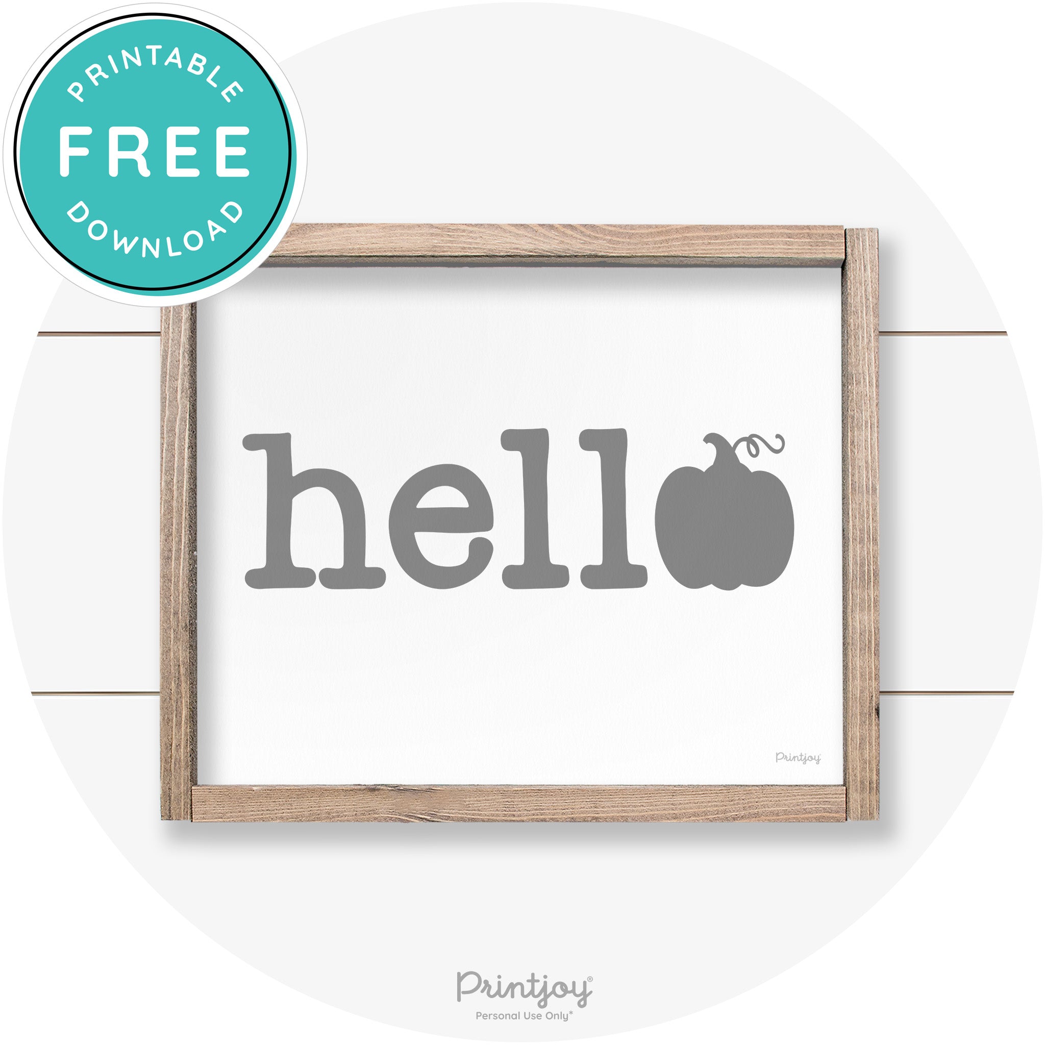 Hello Pumpkin Fall Autumn Cute Farmhouse Wall Art Free Printable