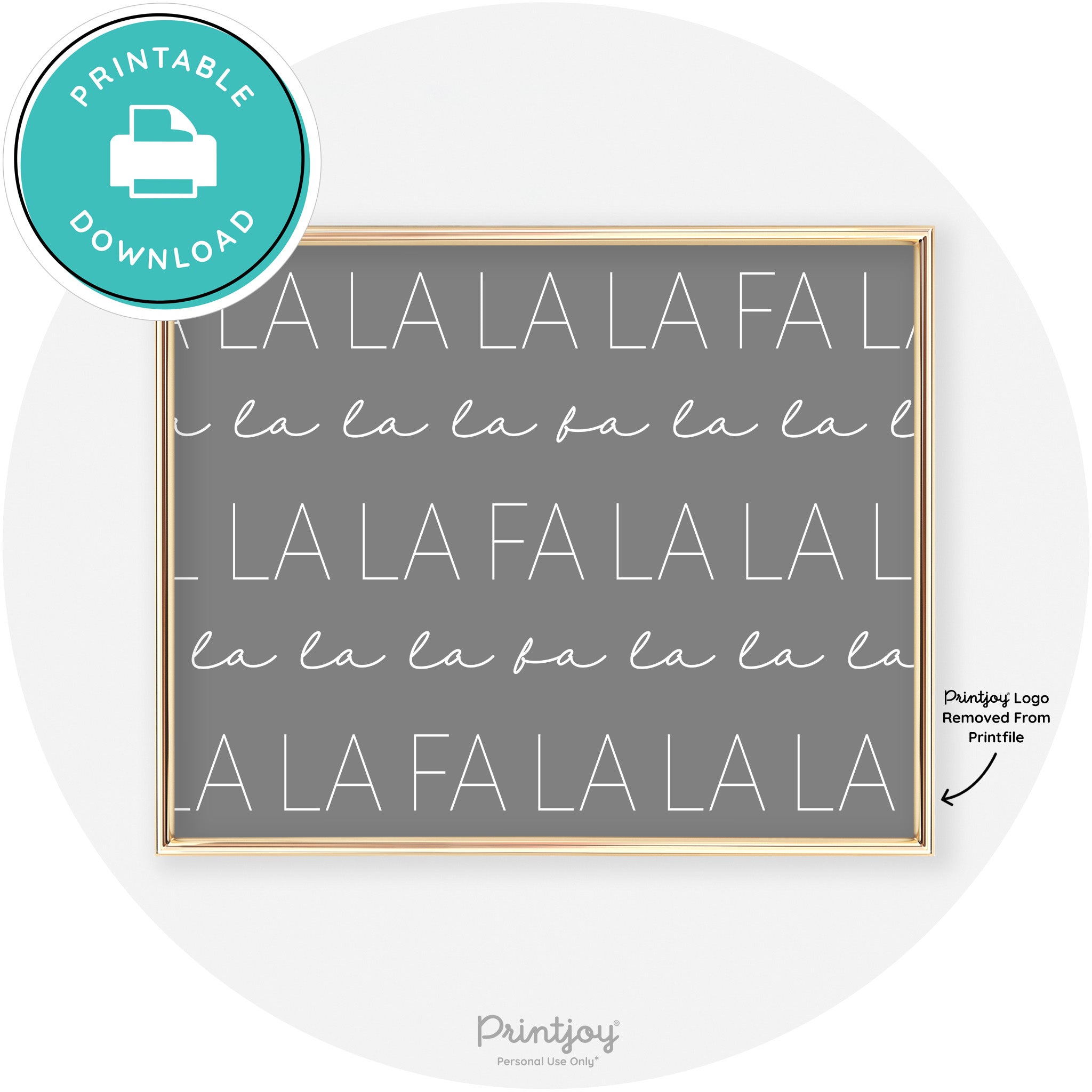 Fa La La Pattern Cute Modern Chic Wall Art Decor Free Printable