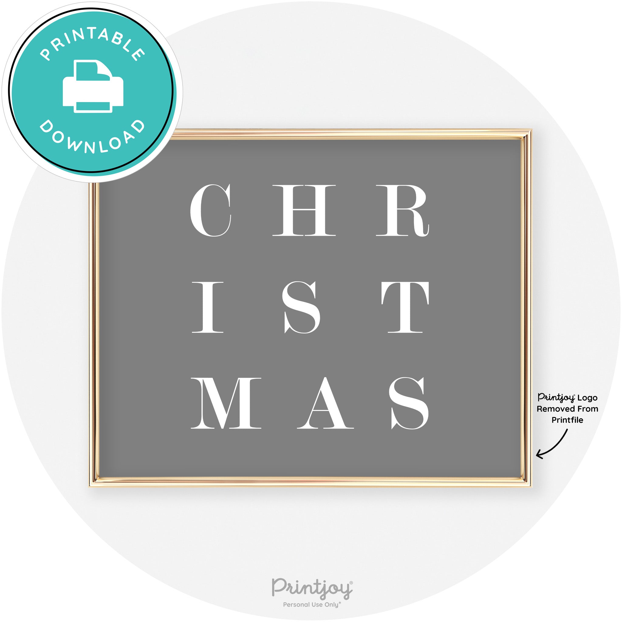 Christmas Typography Cute Modern Chic Decor Wall Art Free Printable