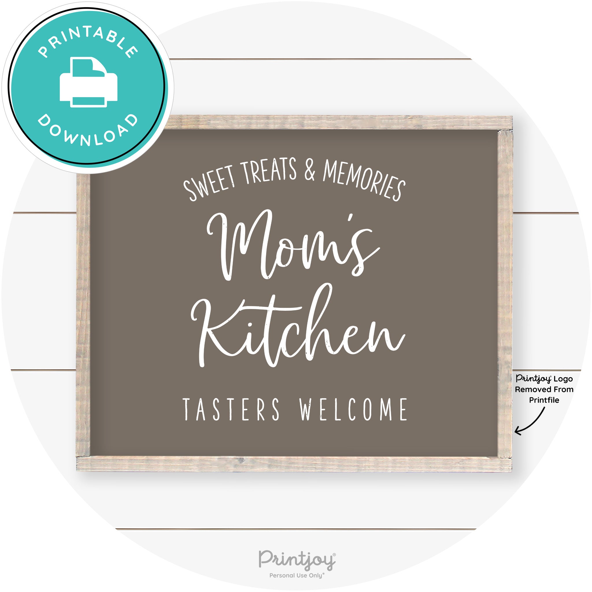Mom's Kitchen Tasters Welcome Farmhouse Wall Art Free Printable