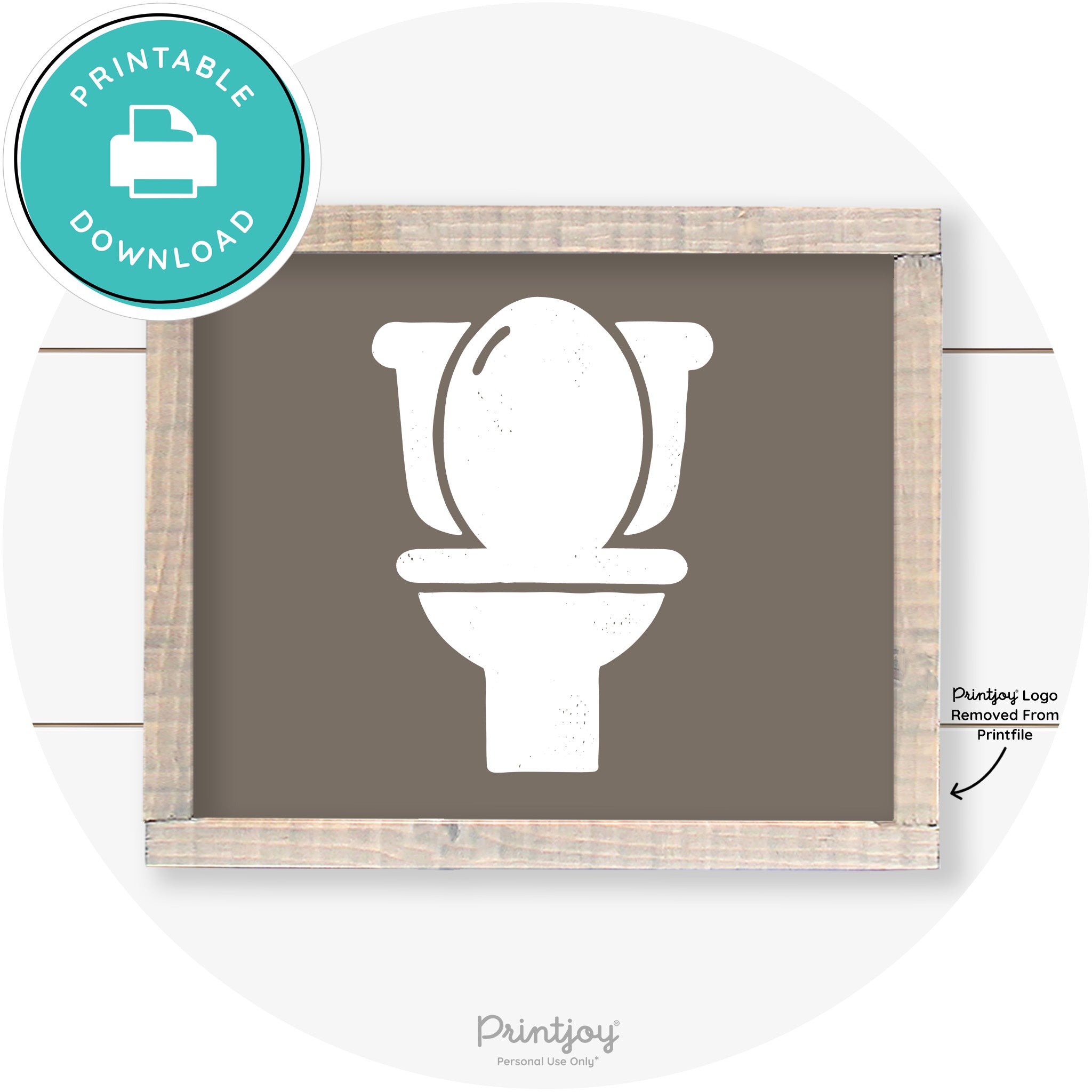 Toilet Seat Bathroom Sign Farmhouse Wall Art Decor Free Printable
