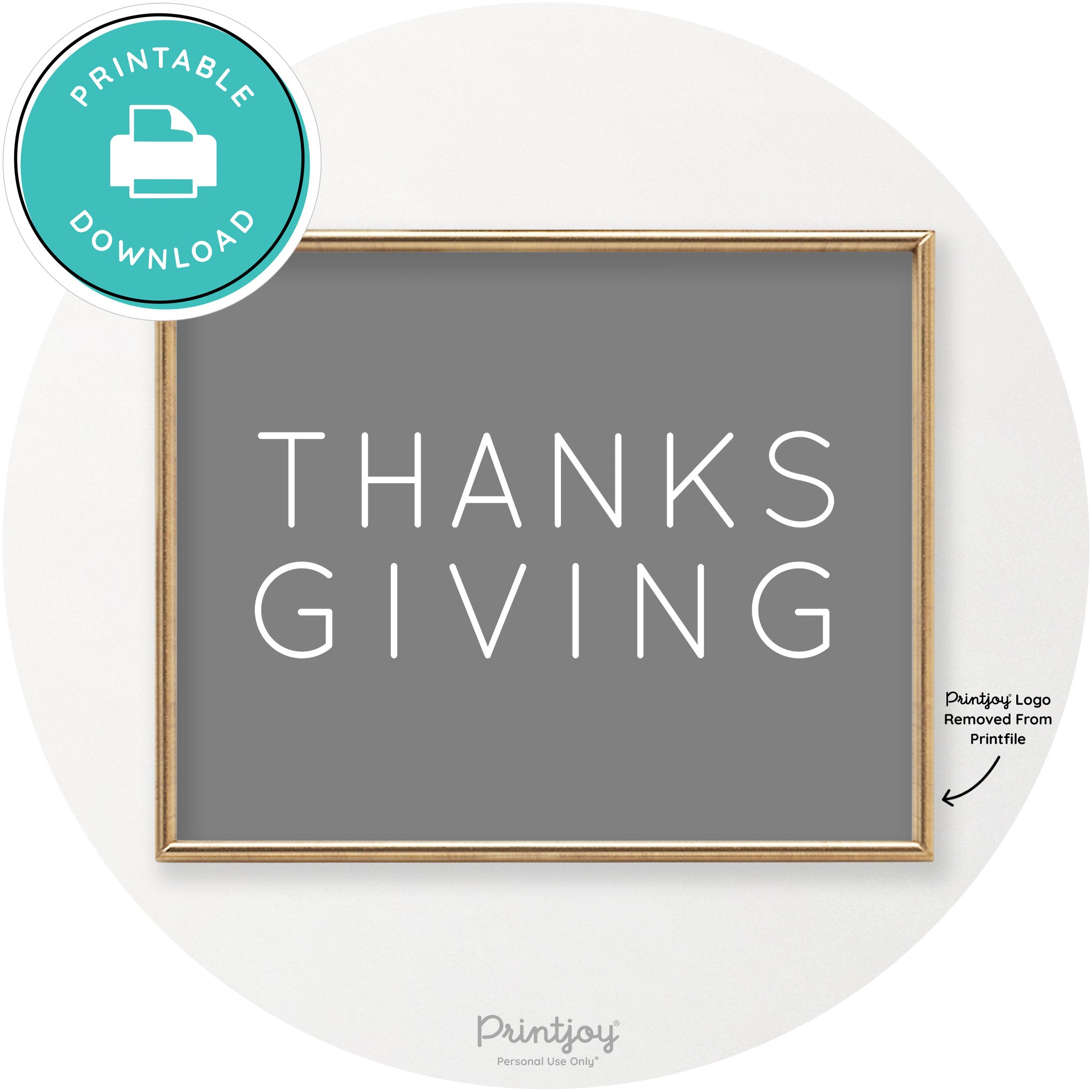 Thanksgiving Cute Typography Modern Chic Wall Art Printable