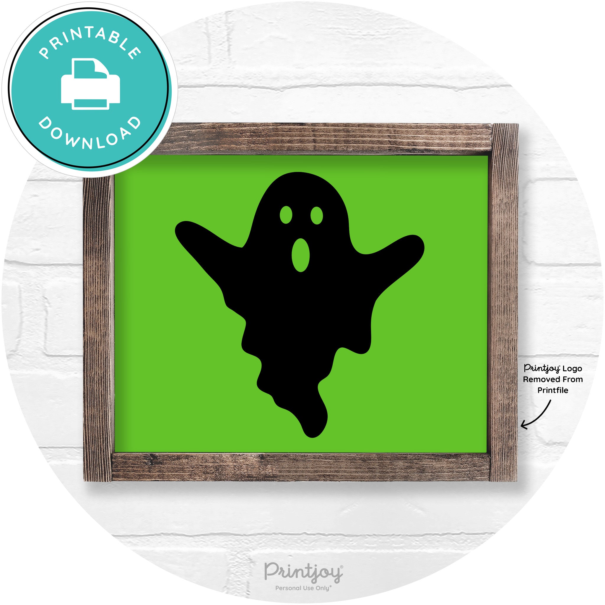 Halloween Cute Ghost Rustic Farmhouse Wall Art Free Printable