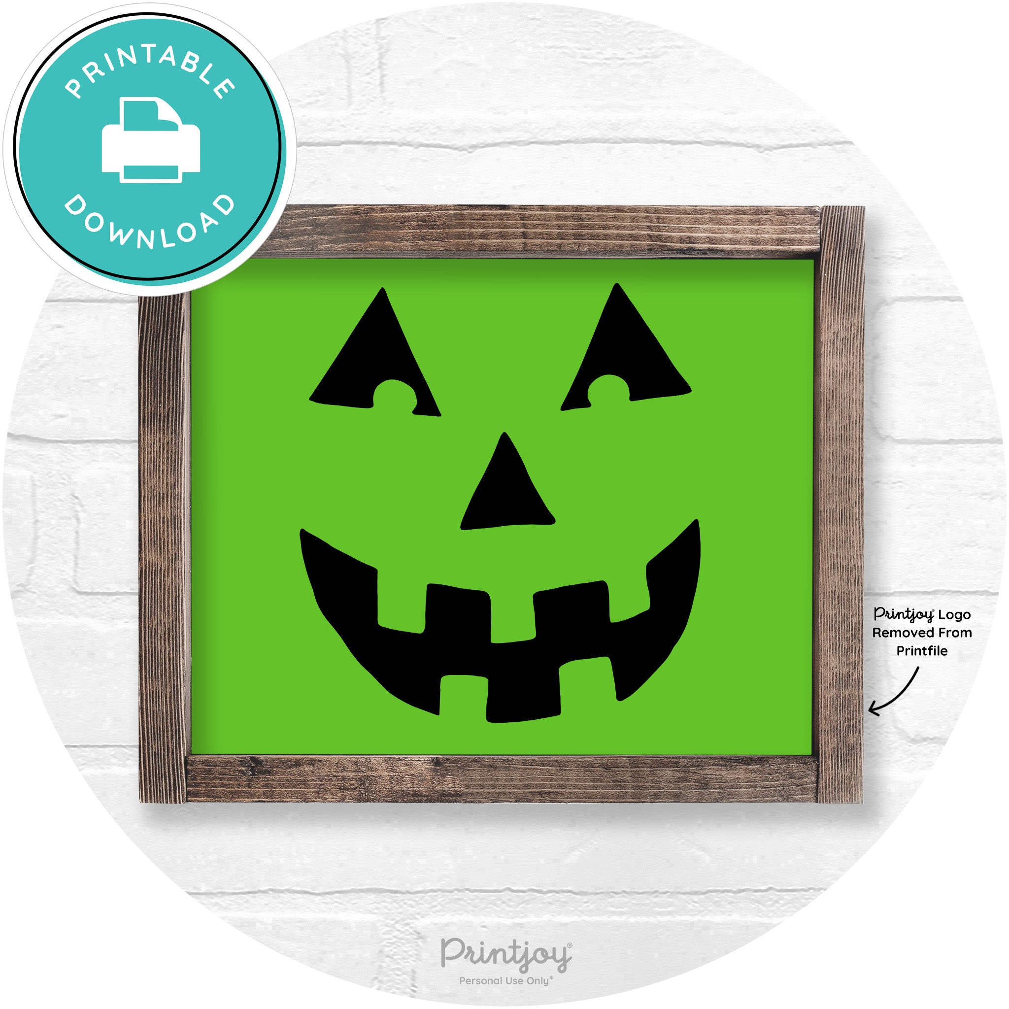 Jack O Lantern Halloween Rustic Farmhouse Wall Art Printable