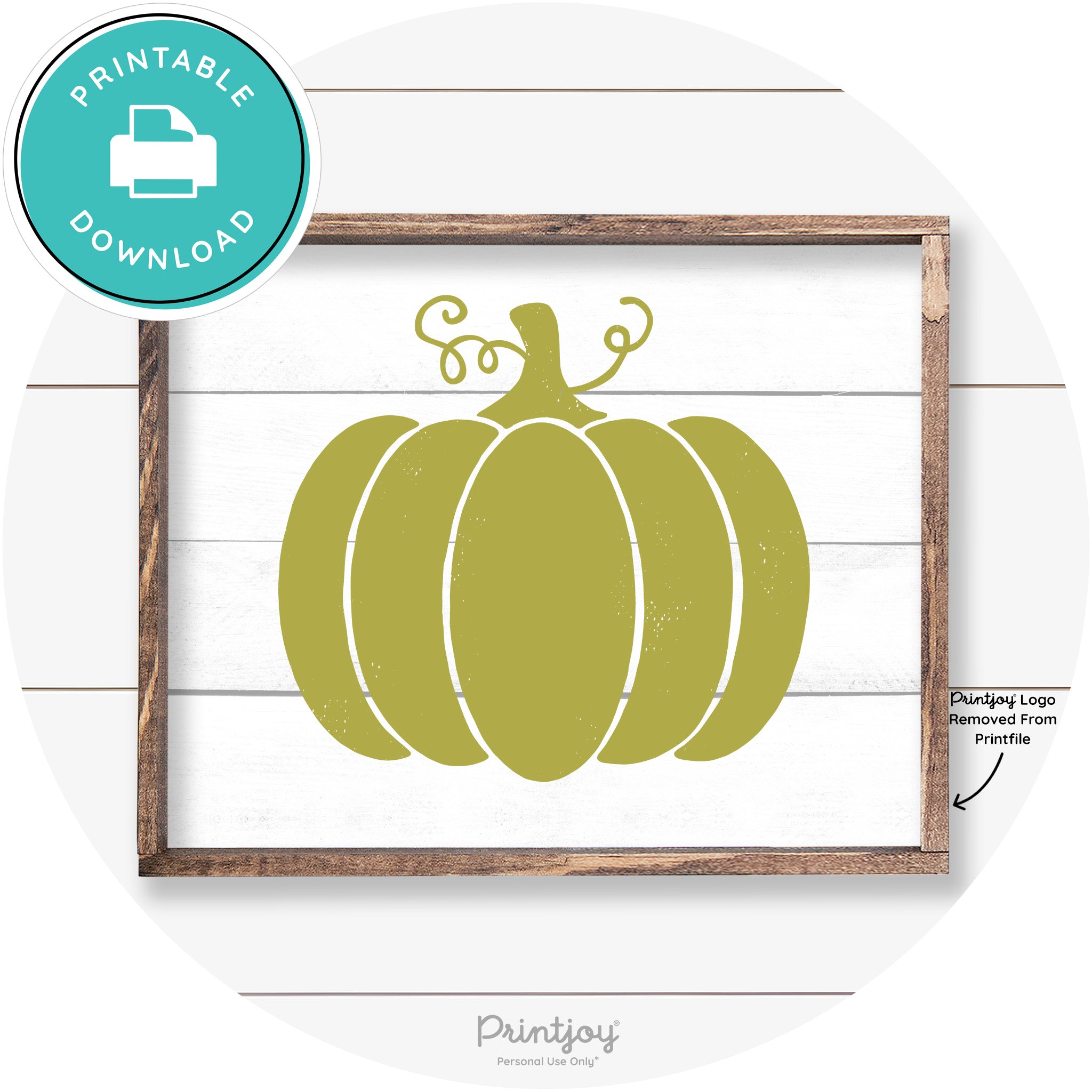 Pumpkin Thanksgiving Cute Farmhouse Wall Art Decor Free Printable - Printjoy